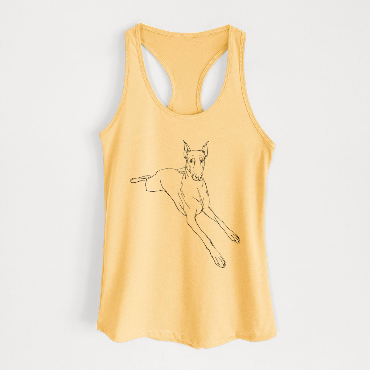Doodled Scarlett the Doberman Pinscher - Women's Racerback Tanktop