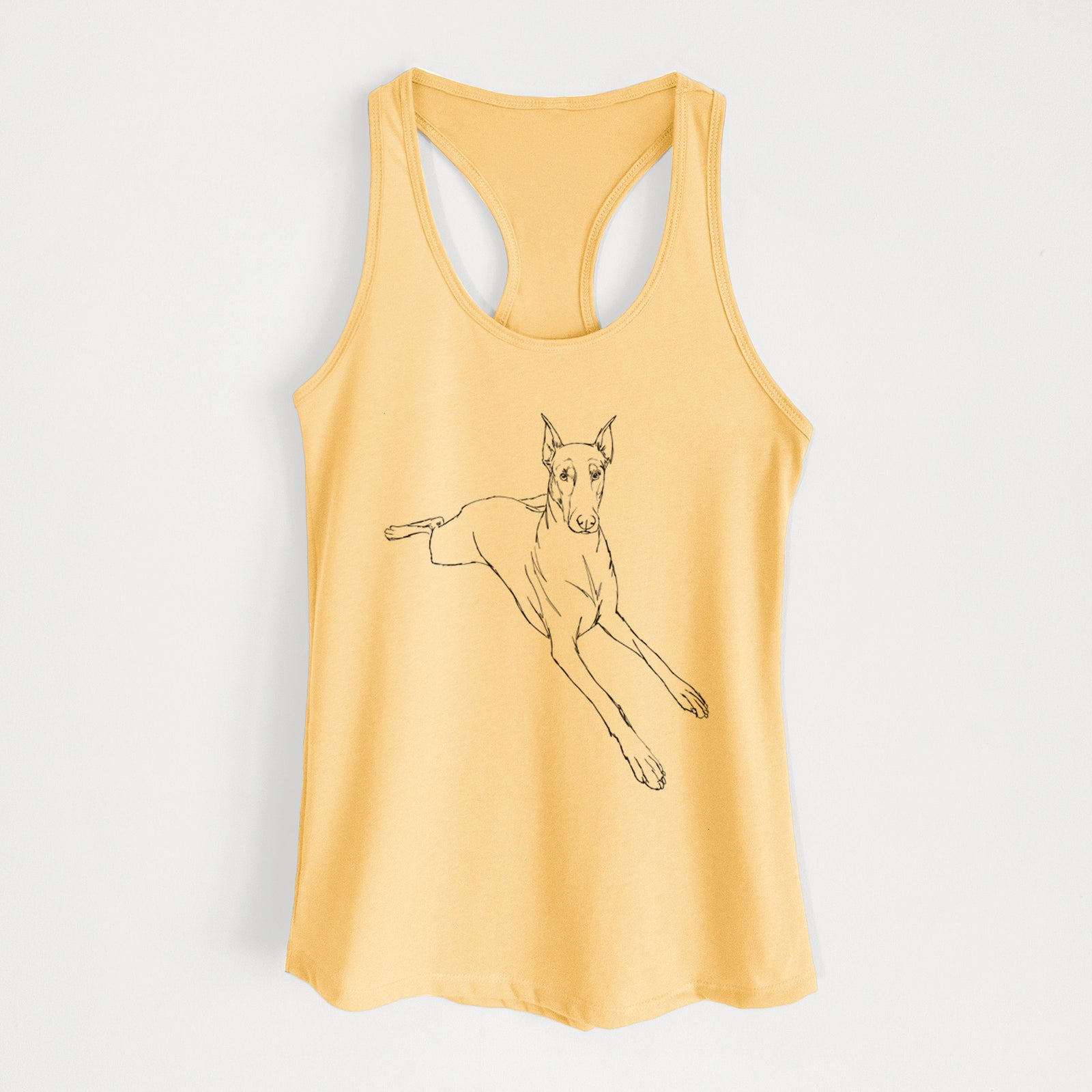 Doodled Scarlett the Doberman Pinscher - Women's Racerback Tanktop