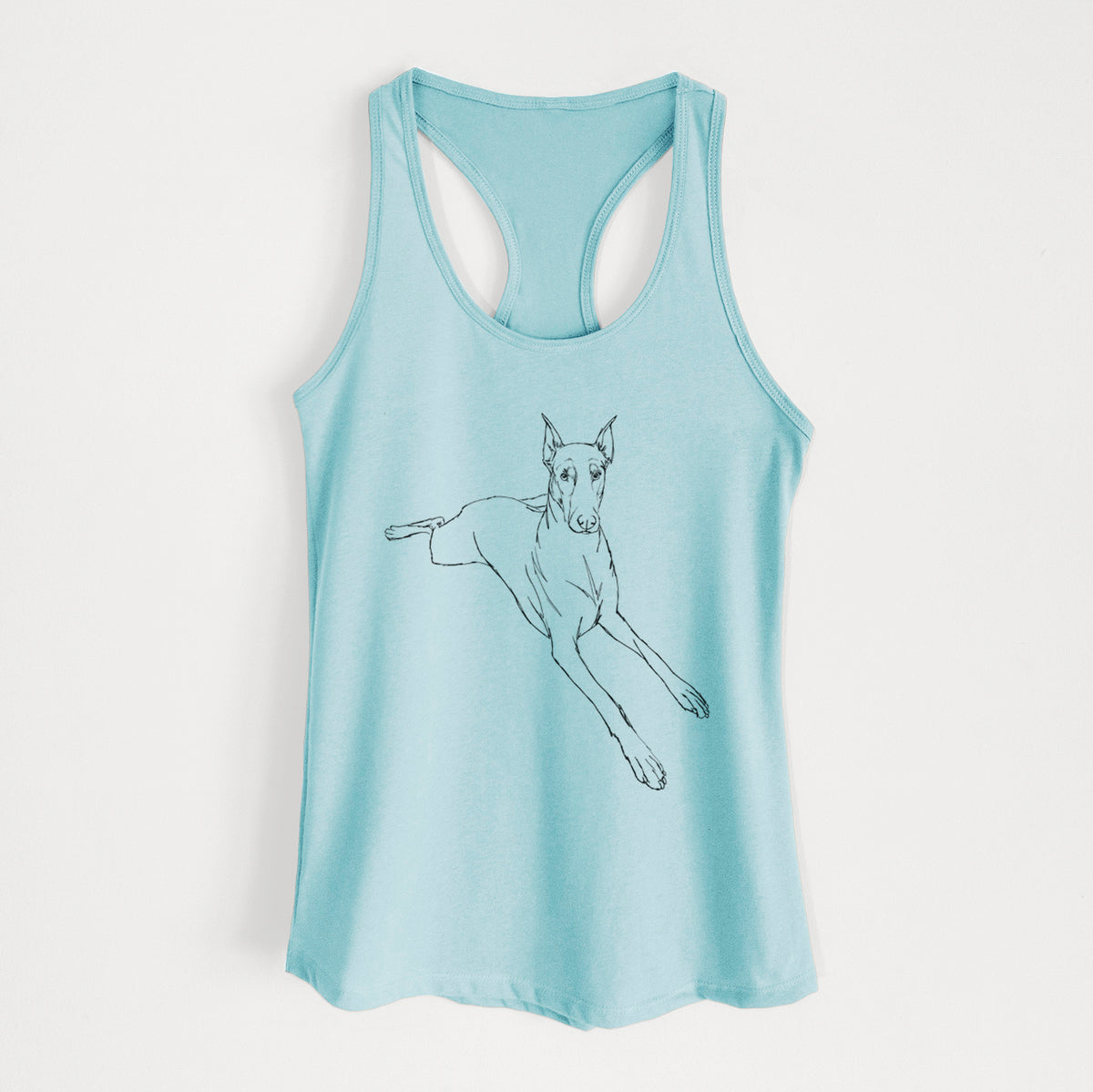 Doodled Scarlett the Doberman Pinscher - Women&#39;s Racerback Tanktop