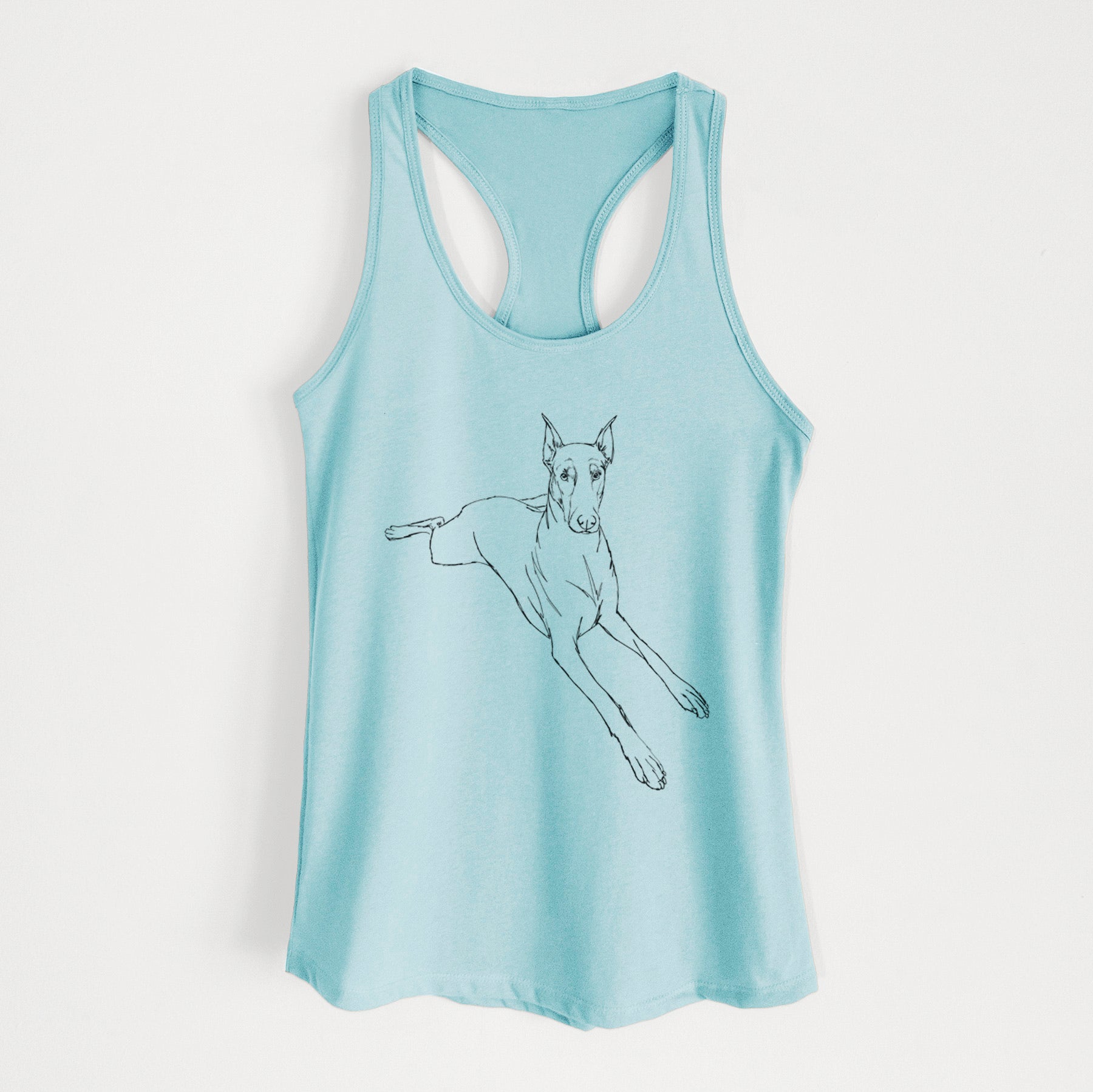 Doodled Scarlett the Doberman Pinscher - Women's Racerback Tanktop