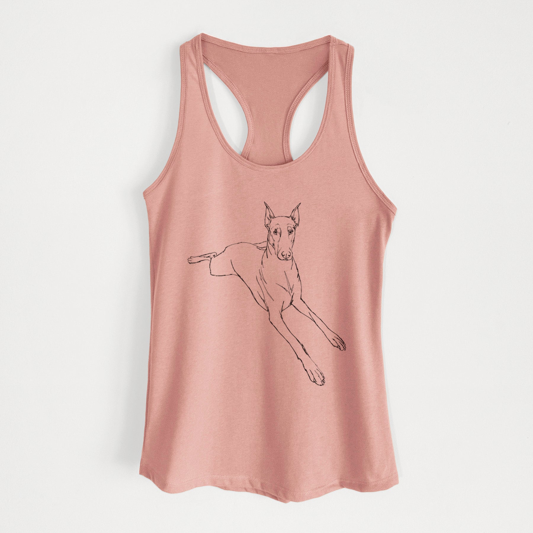 Doodled Scarlett the Doberman Pinscher - Women's Racerback Tanktop