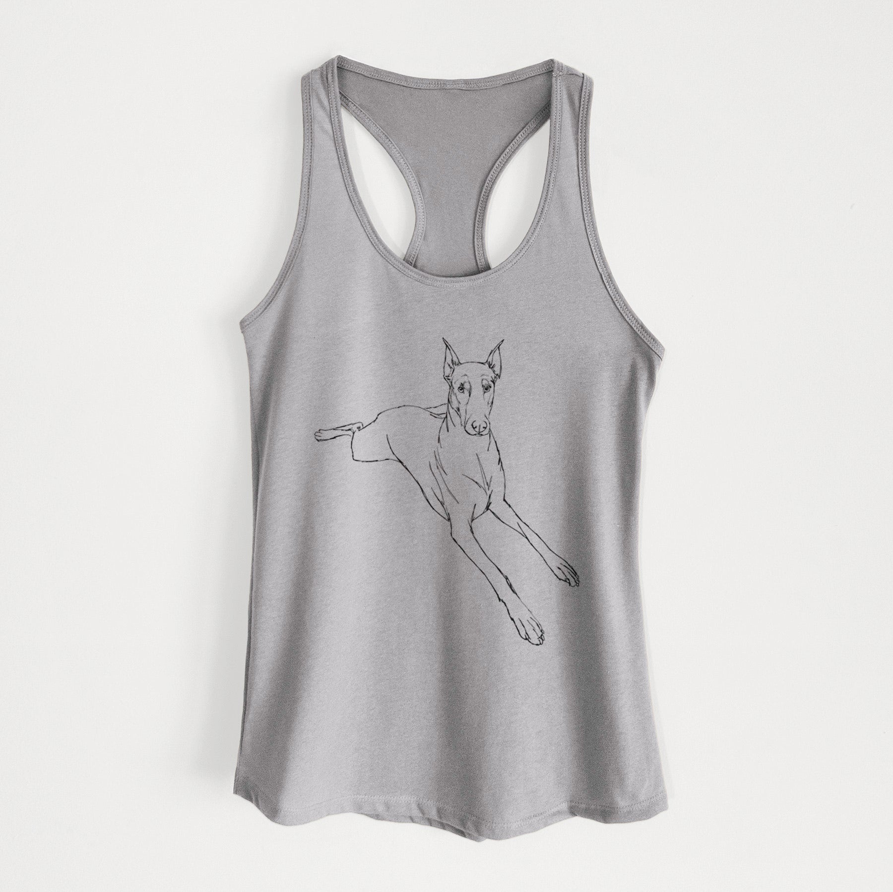 Doodled Scarlett the Doberman Pinscher - Women's Racerback Tanktop