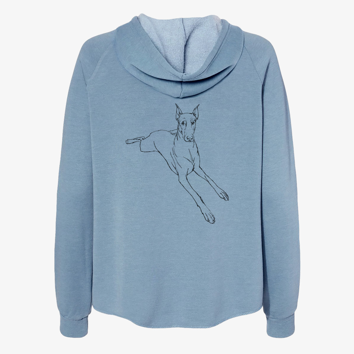 Doodled Scarlett the Doberman Pinscher - Women's Cali Wave Zip-Up Sweatshirt