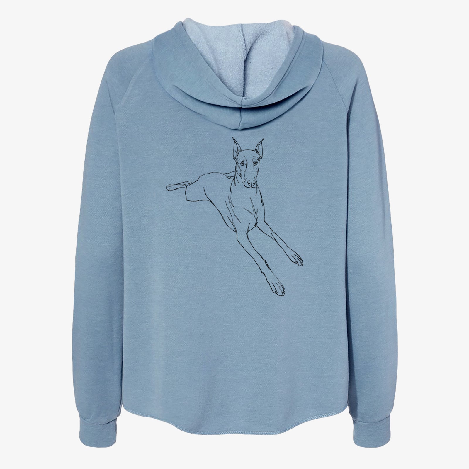 Doodled Scarlett the Doberman Pinscher - Women's Cali Wave Zip-Up Sweatshirt