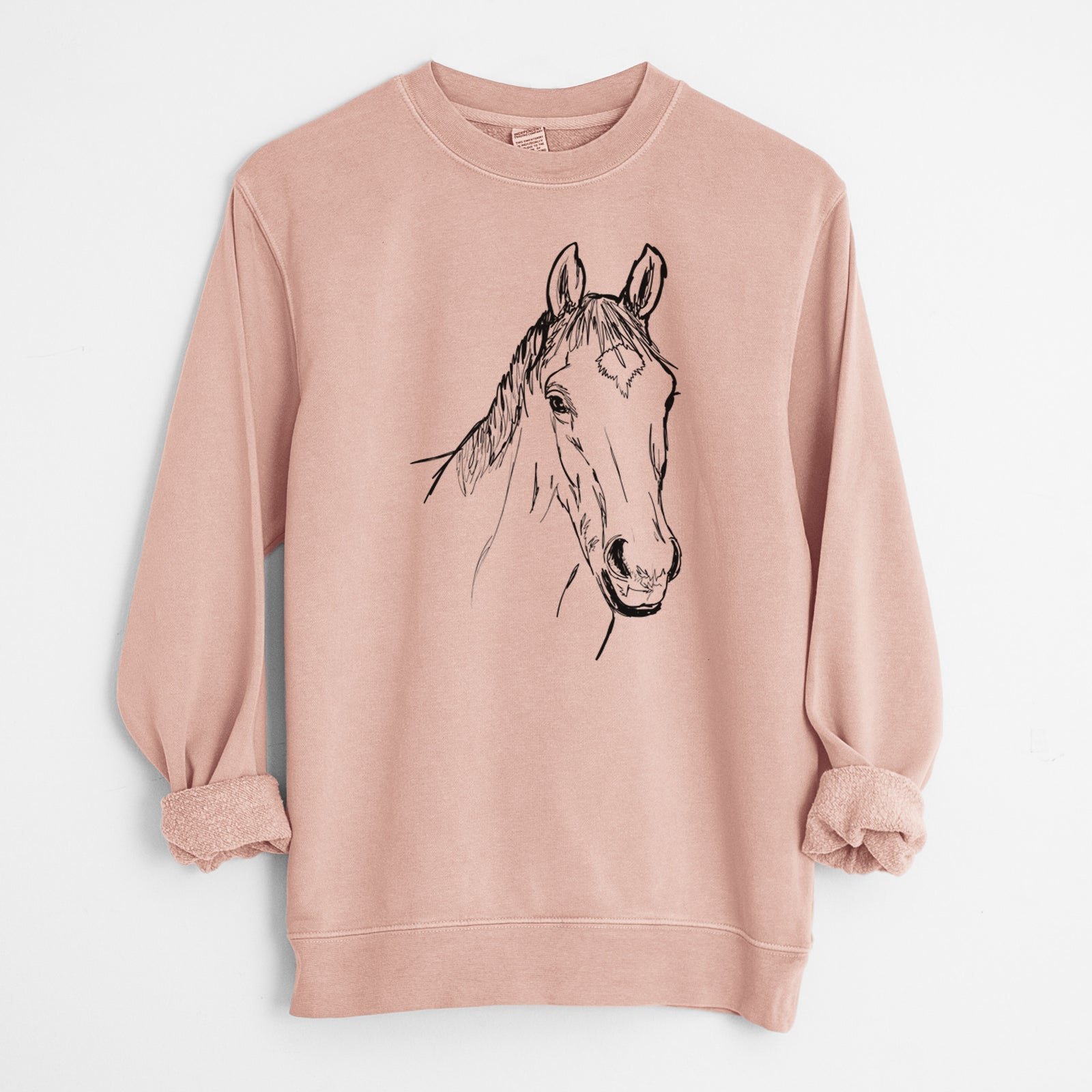 Doodled Scooby the Arabian Horse - Unisex Pigment Dyed Crew Sweatshirt