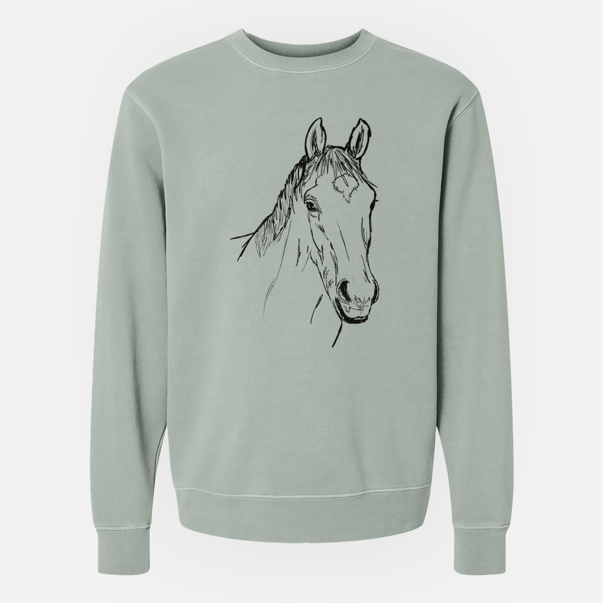 Doodled Scooby the Arabian Horse - Unisex Pigment Dyed Crew Sweatshirt