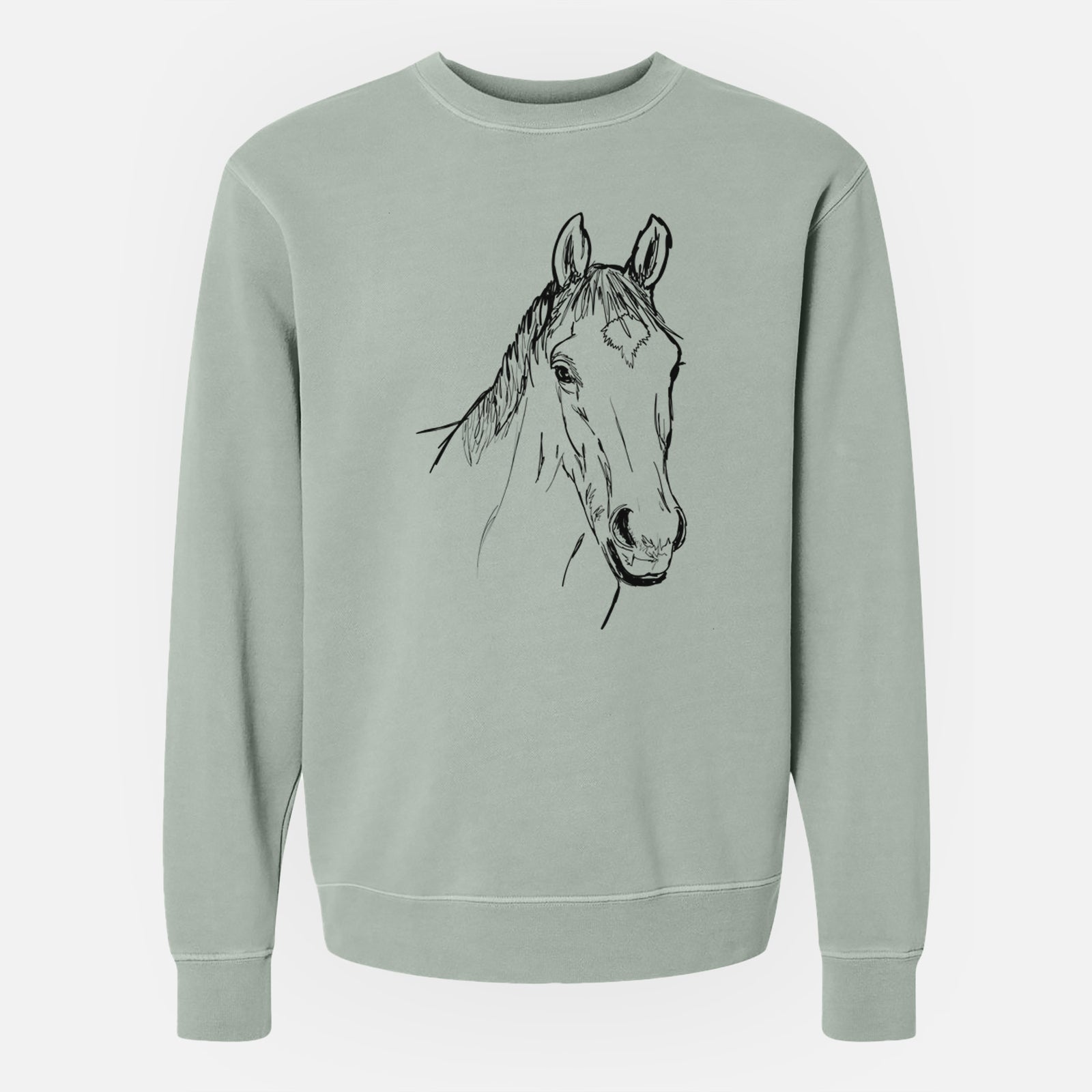 Doodled Scooby the Arabian Horse - Unisex Pigment Dyed Crew Sweatshirt