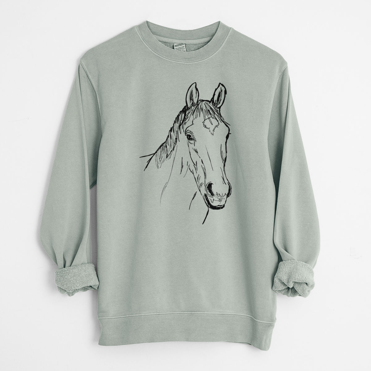 Doodled Scooby the Arabian Horse - Unisex Pigment Dyed Crew Sweatshirt