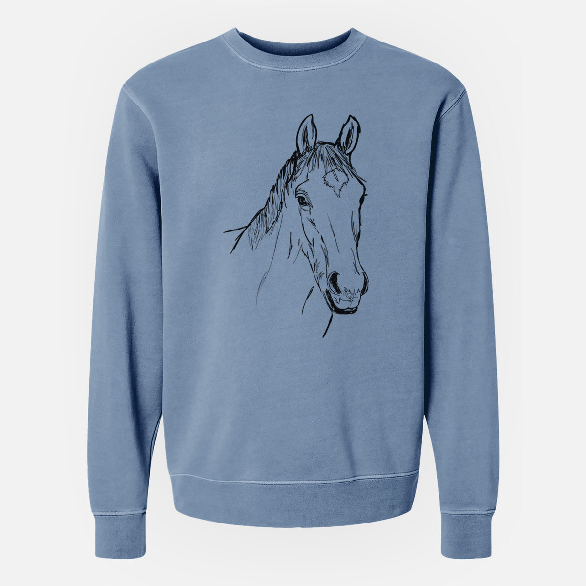 Doodled Scooby the Arabian Horse - Unisex Pigment Dyed Crew Sweatshirt