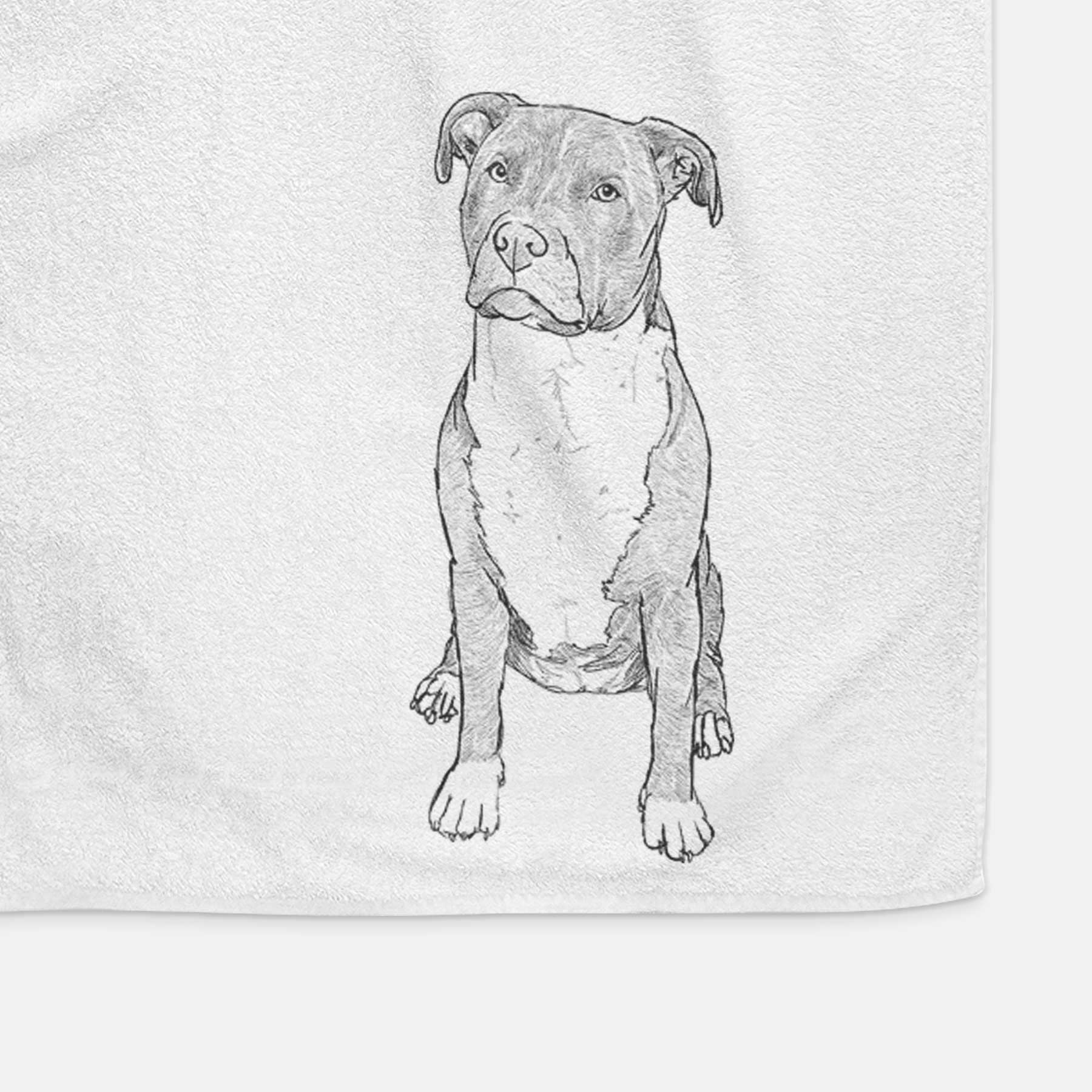 Doodled Sealy the Pitbull Decorative Hand Towel