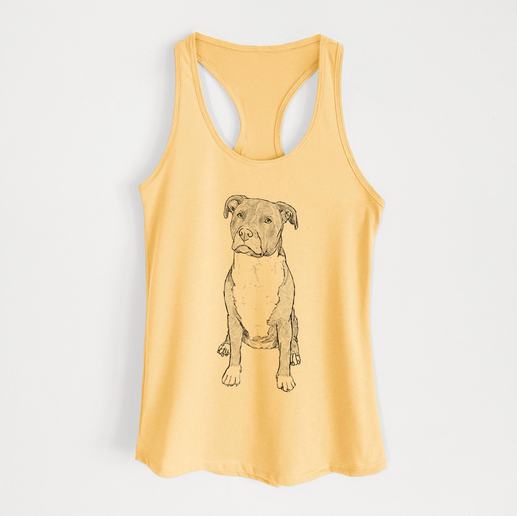 Doodled Sealy the Pitbull - Women's Racerback Tanktop