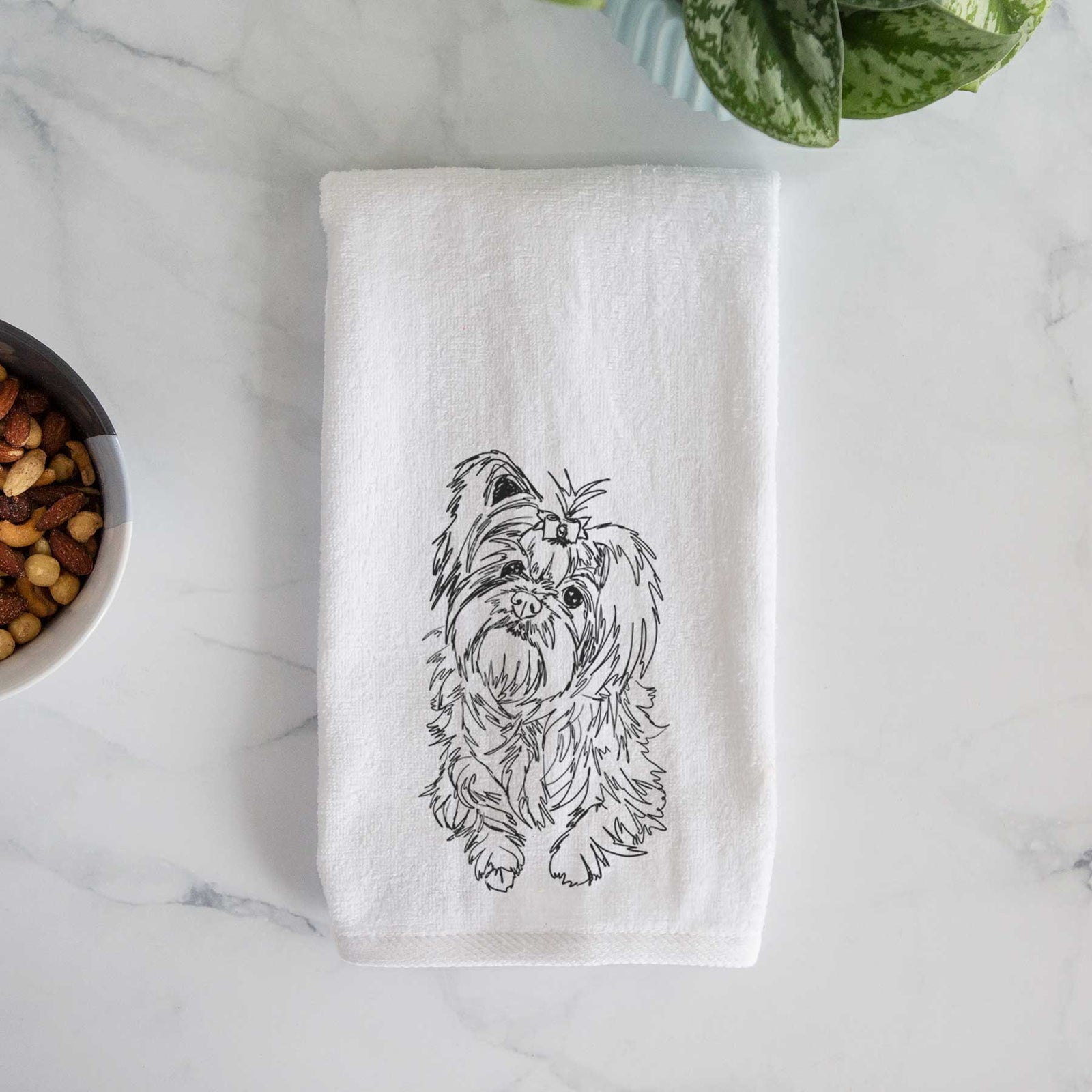 Doodled Sebastian the Carkie Decorative Hand Towel