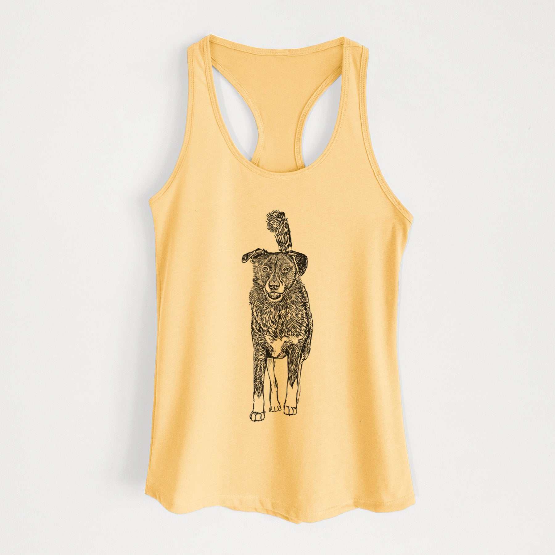 Doodled Shadow the Border Collie Mix - Women's Racerback Tanktop