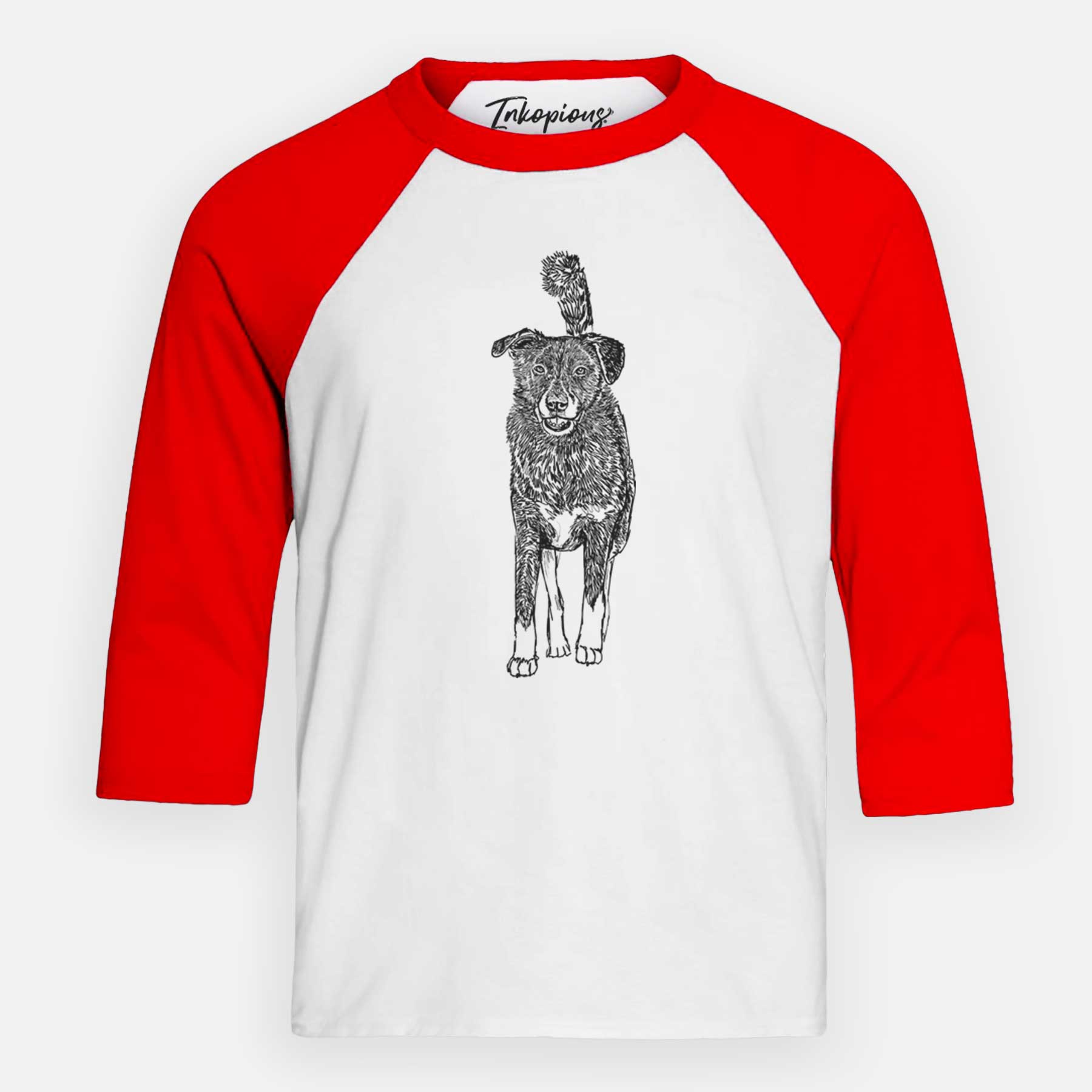 Doodled Shadow the Border Collie Mix - Youth 3/4 Long Sleeve