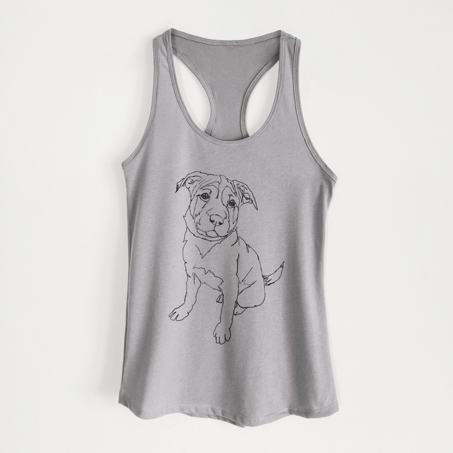 Doodled Shar Pei Puppy - Women's Racerback Tanktop