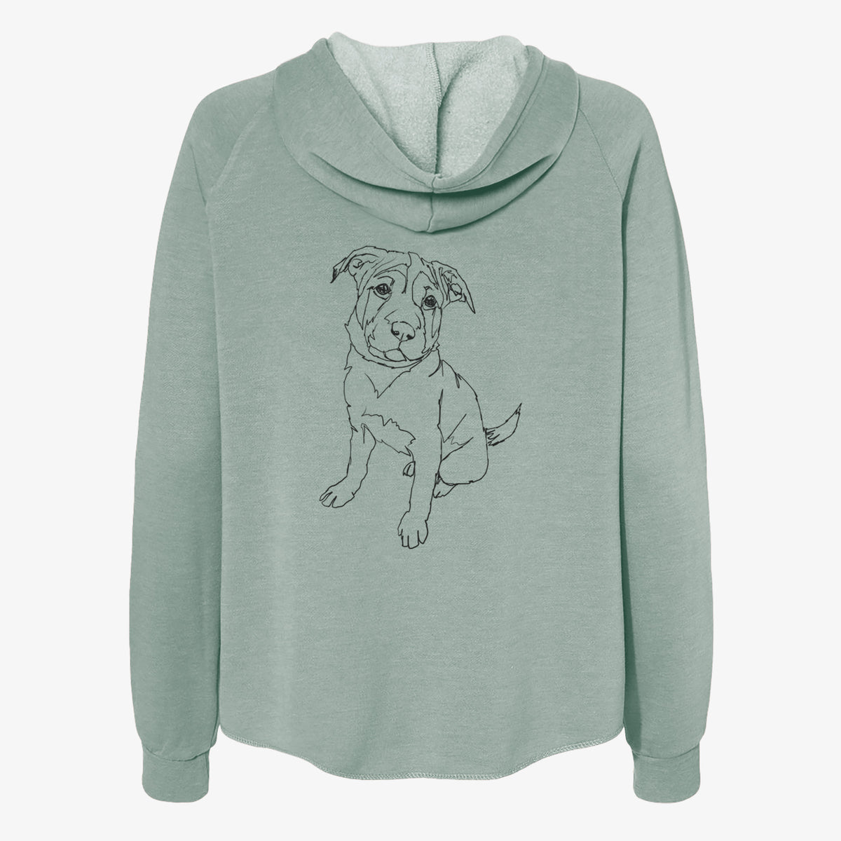Doodled Shar Pei Puppy - Women's Cali Wave Zip-Up Sweatshirt