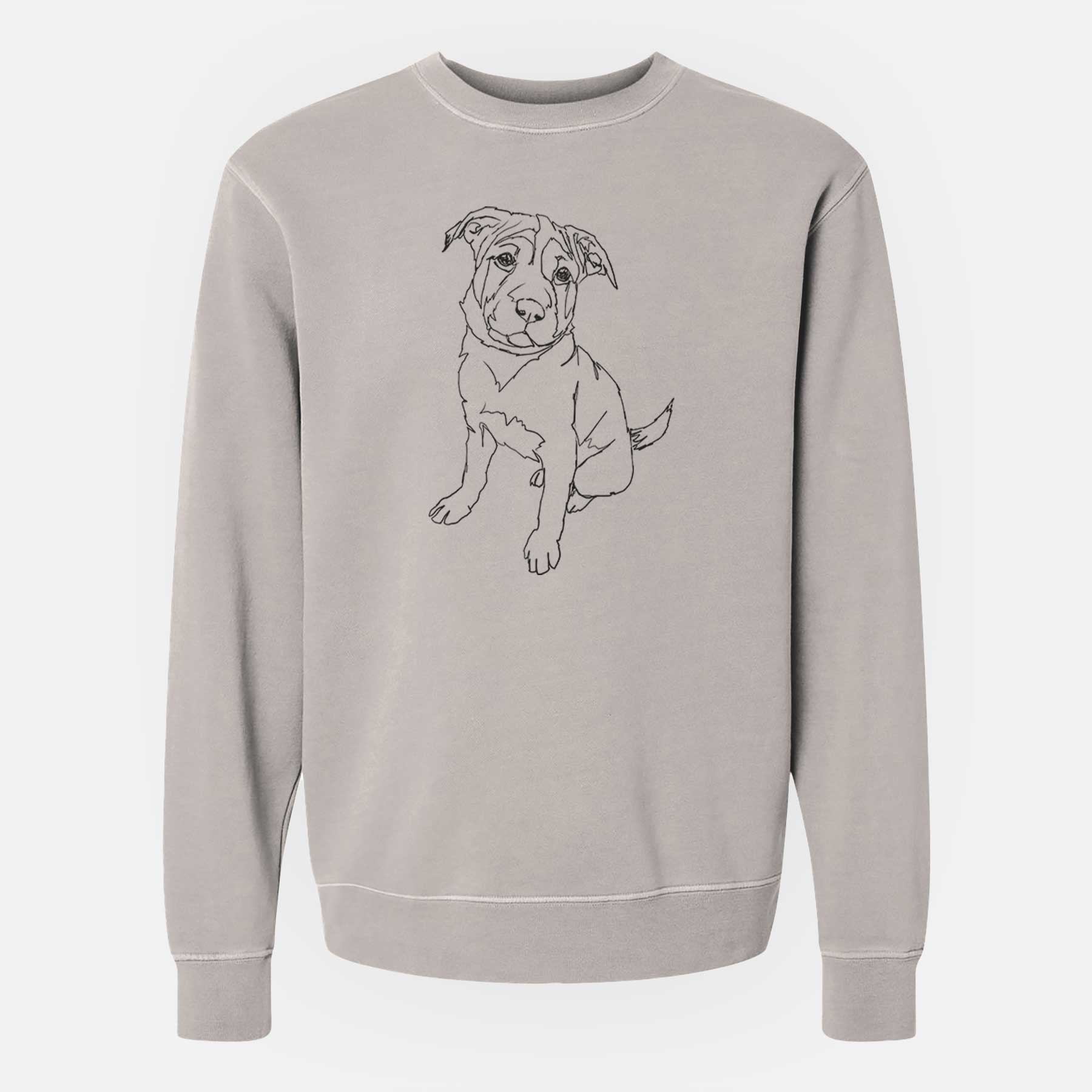 Doodled Shar Pei Puppy the  - Unisex Pigment Dyed Crew Sweatshirt