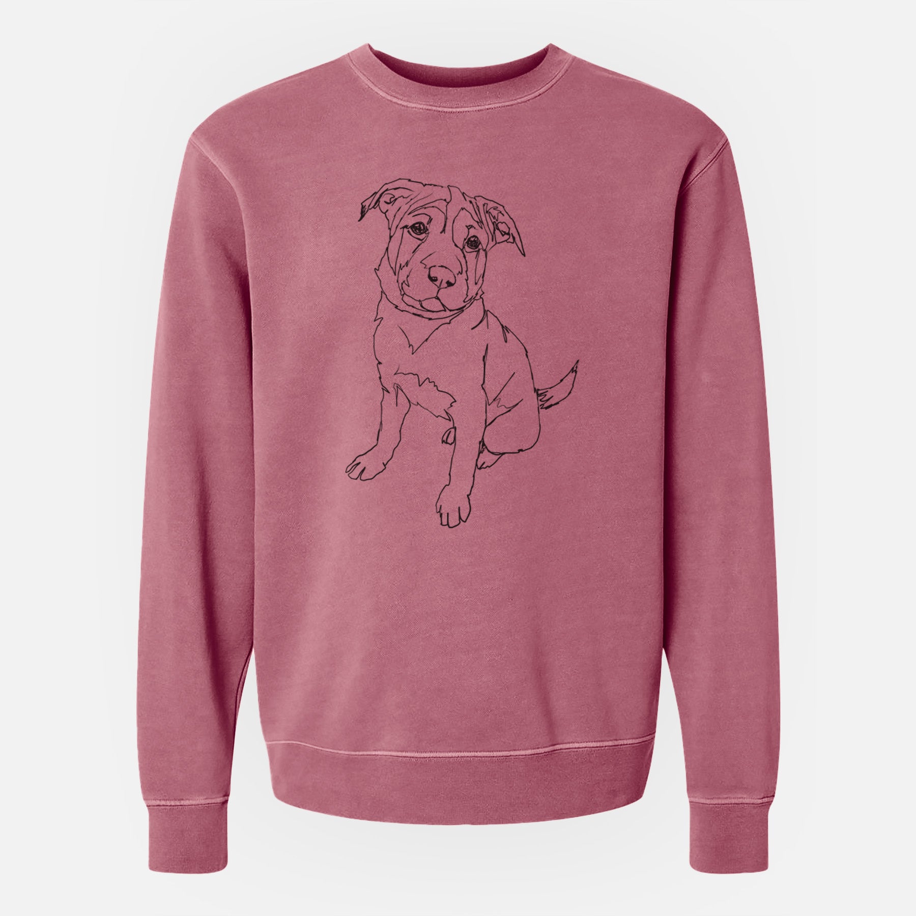 Doodled Shar Pei Puppy the  - Unisex Pigment Dyed Crew Sweatshirt