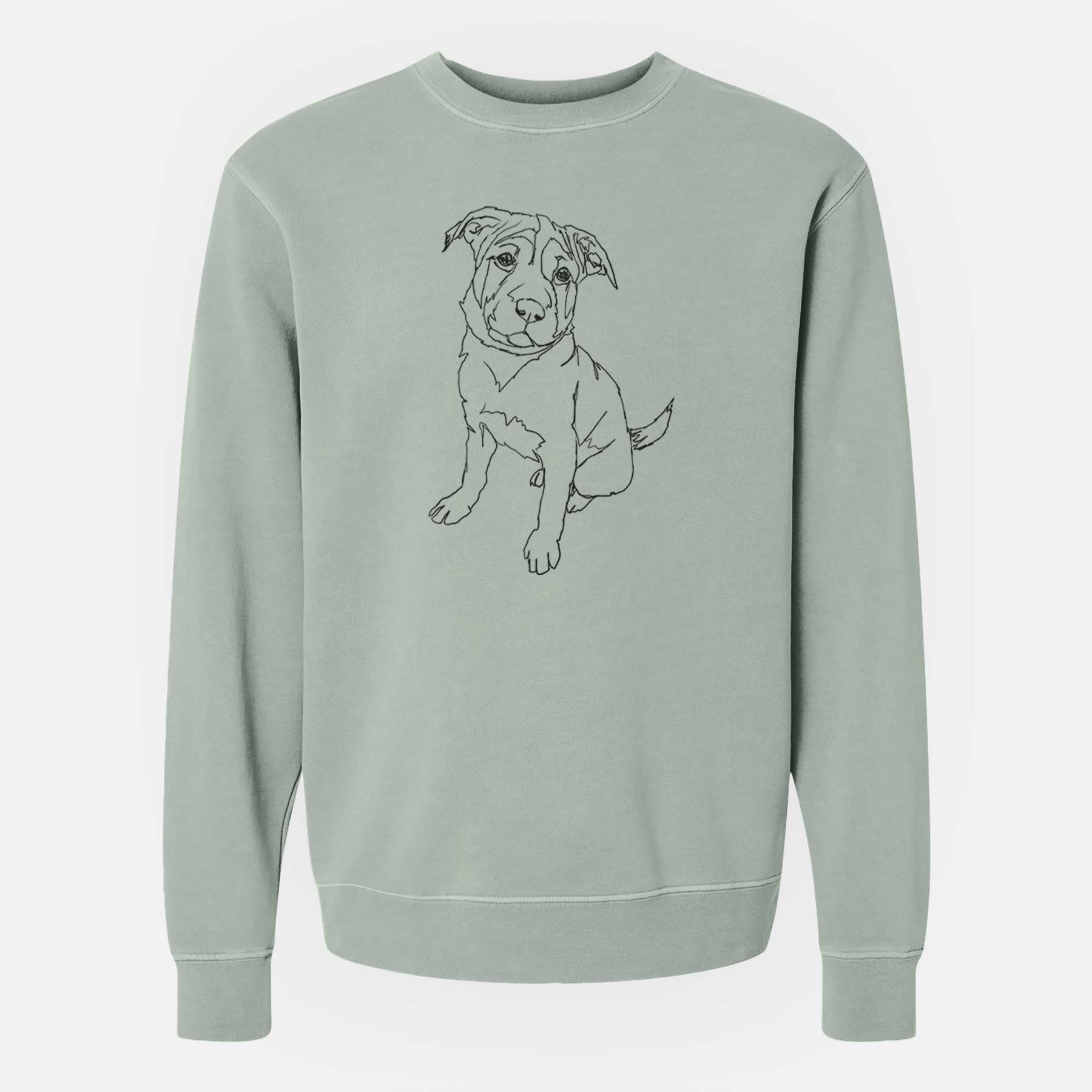 Doodled Shar Pei Puppy the  - Unisex Pigment Dyed Crew Sweatshirt