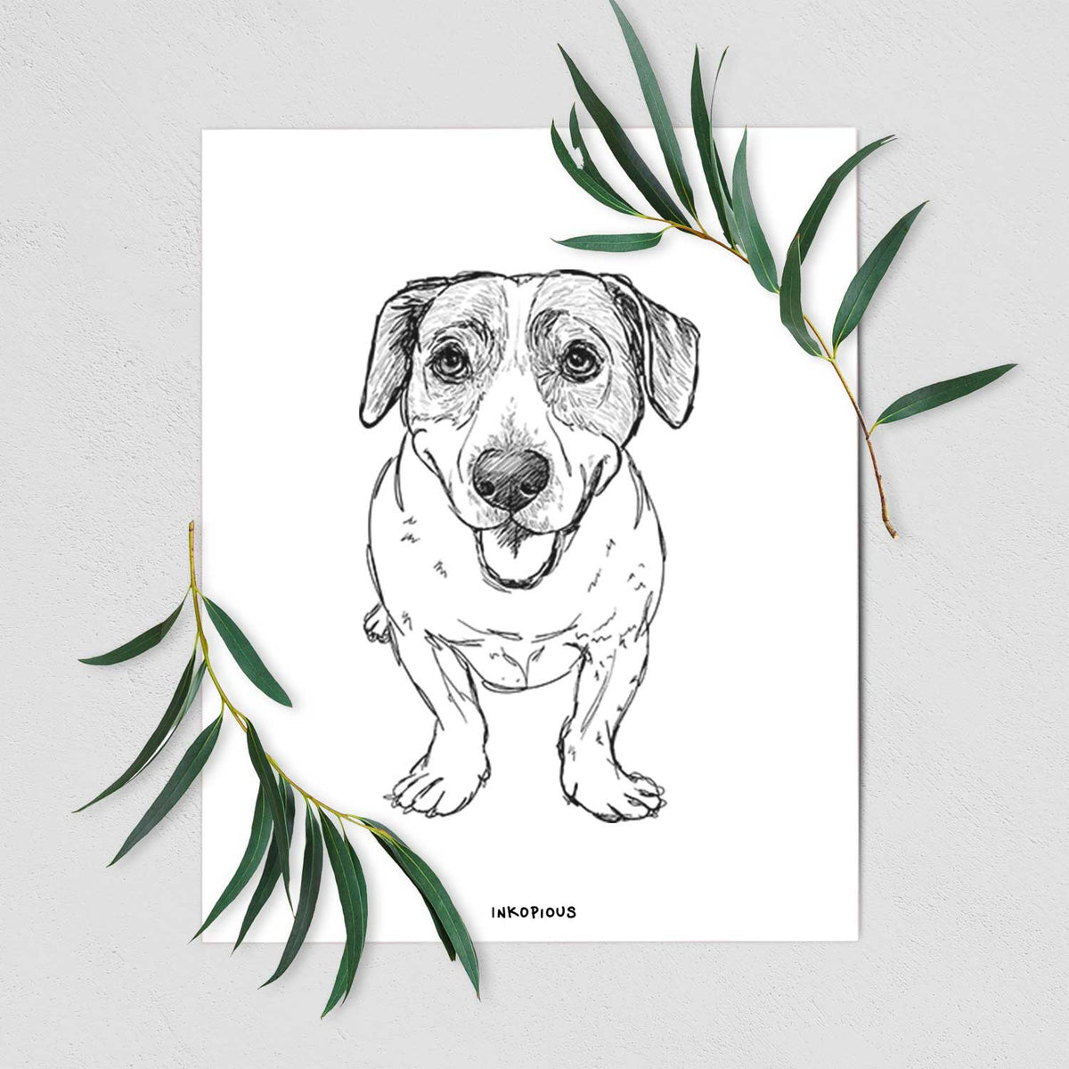 Doodled Sherlock the Mixed Breed Art Print