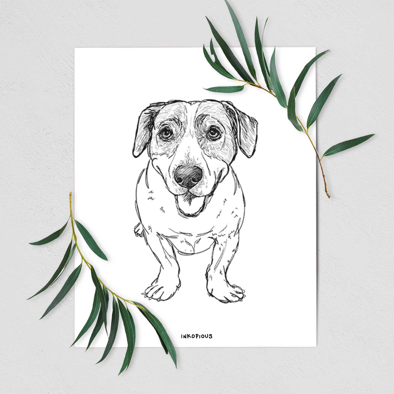 Doodled Sherlock the Mixed Breed Art Print