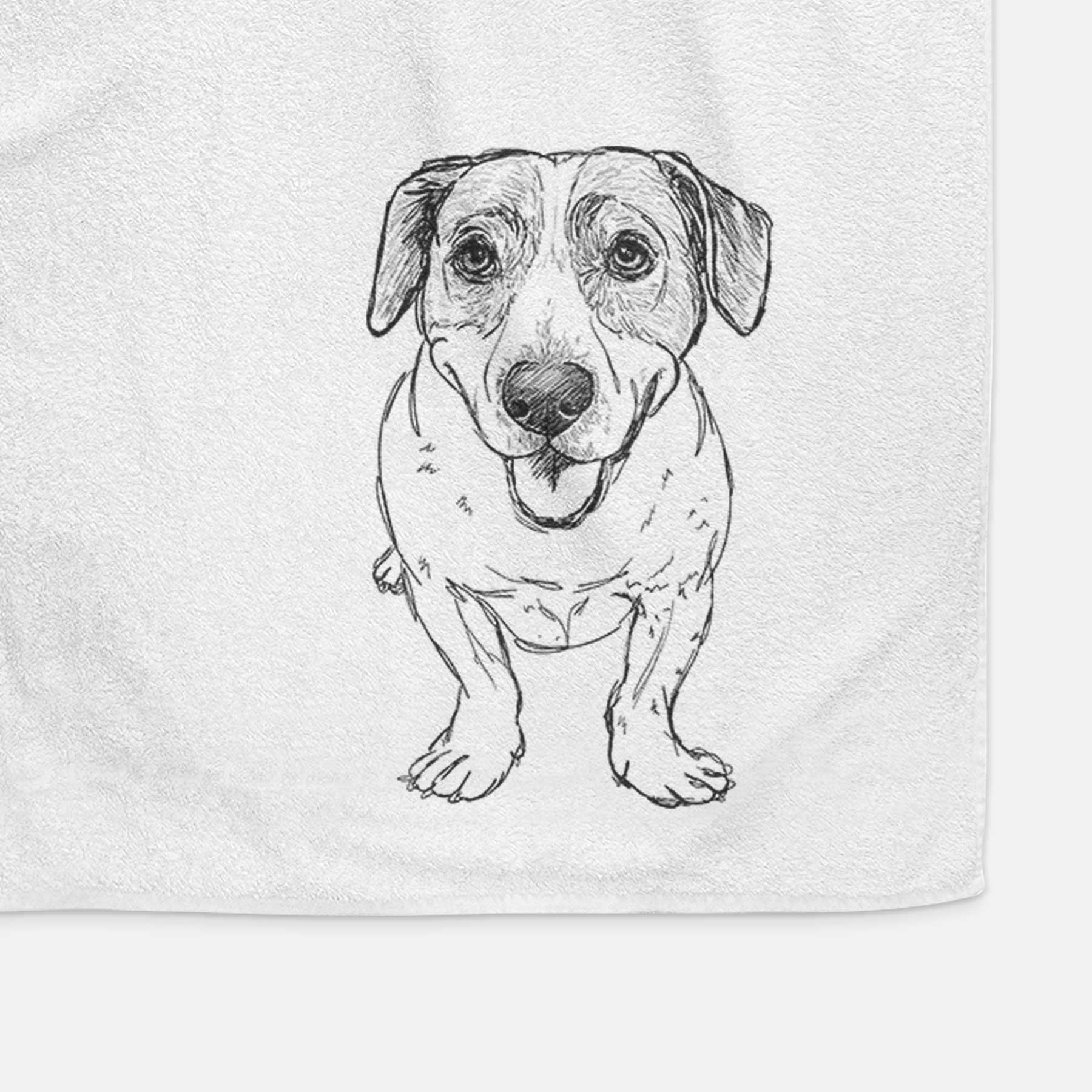 Doodled Sherlock the Mixed Breed Decorative Hand Towel