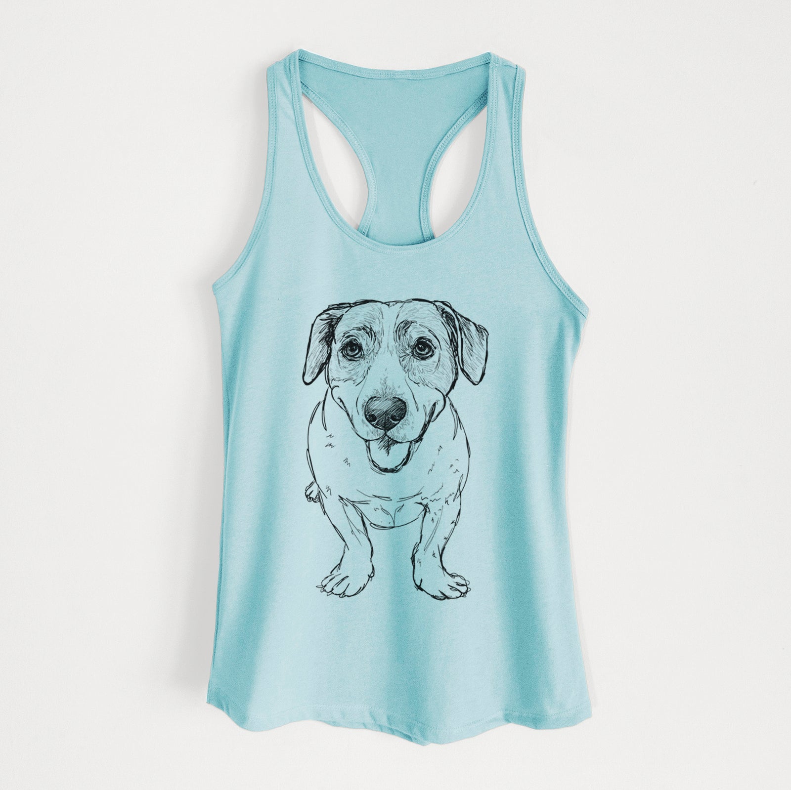 Doodled Sherlock the Mixed Breed - Women's Racerback Tanktop