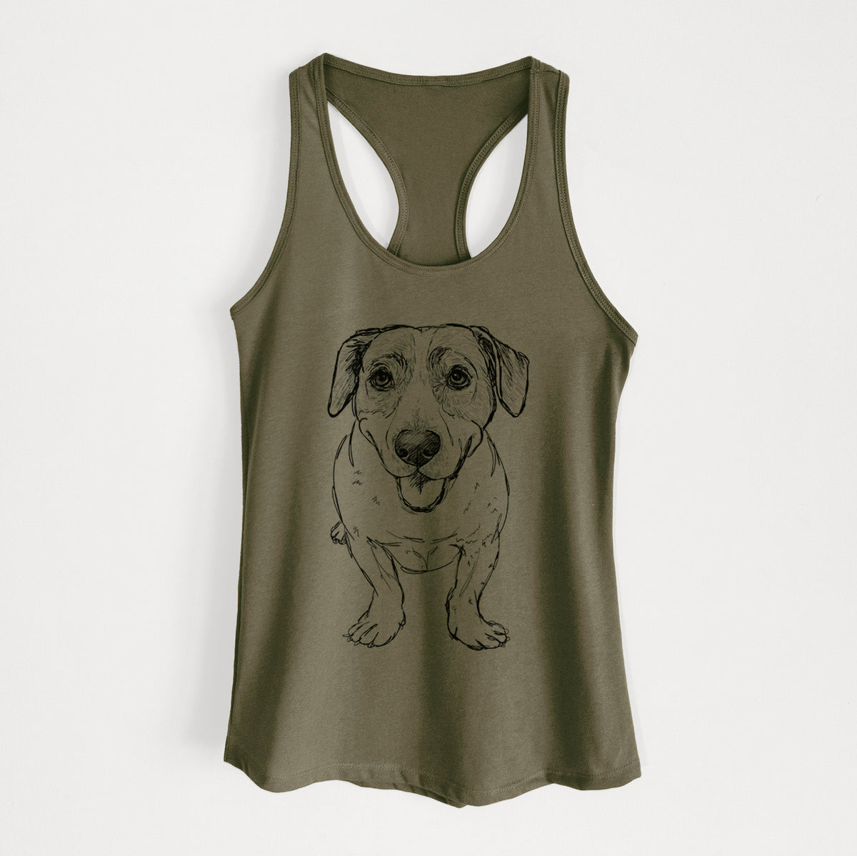 Doodled Sherlock the Mixed Breed - Women's Racerback Tanktop
