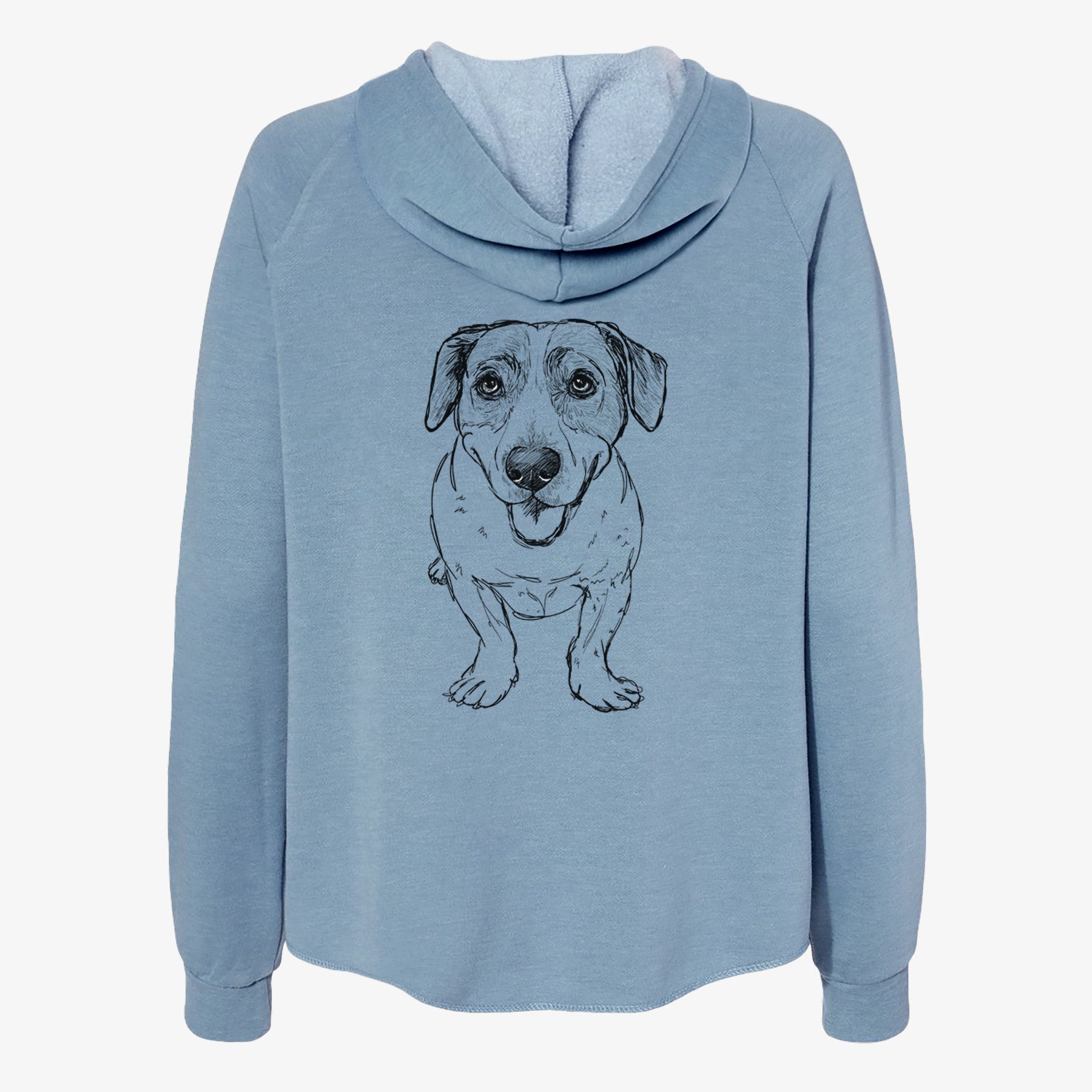 Doodled Sherlock the Mixed Breed - Women's Cali Wave Zip-Up Sweatshirt