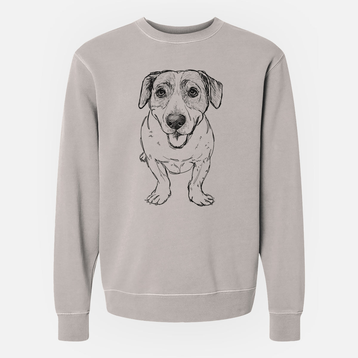 Doodled Sherlock the Mixed Breed - Unisex Pigment Dyed Crew Sweatshirt