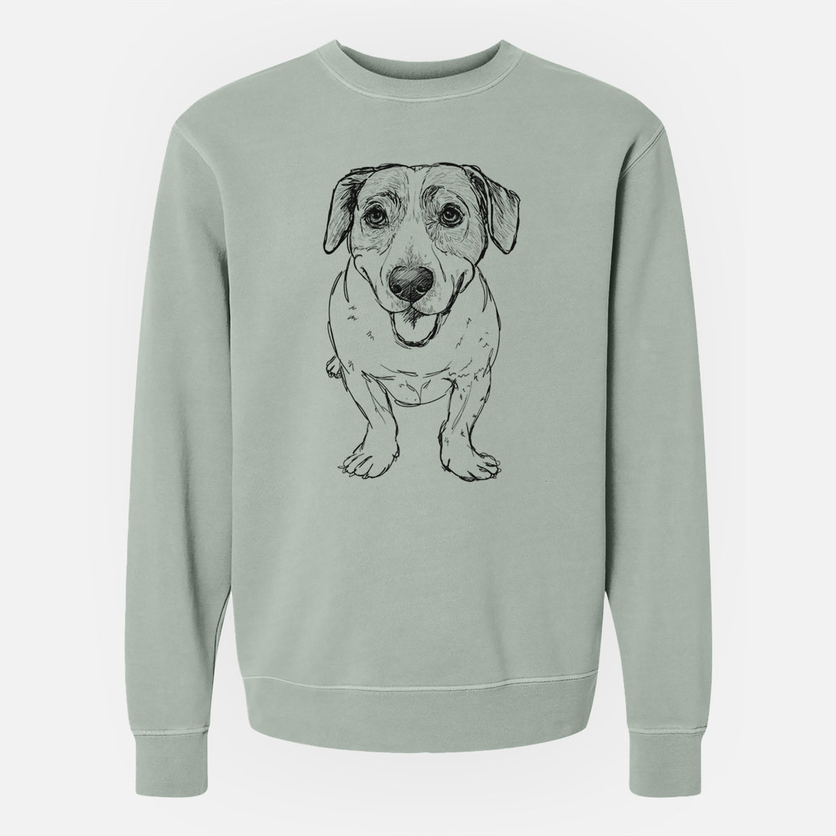 Doodled Sherlock the Mixed Breed - Unisex Pigment Dyed Crew Sweatshirt