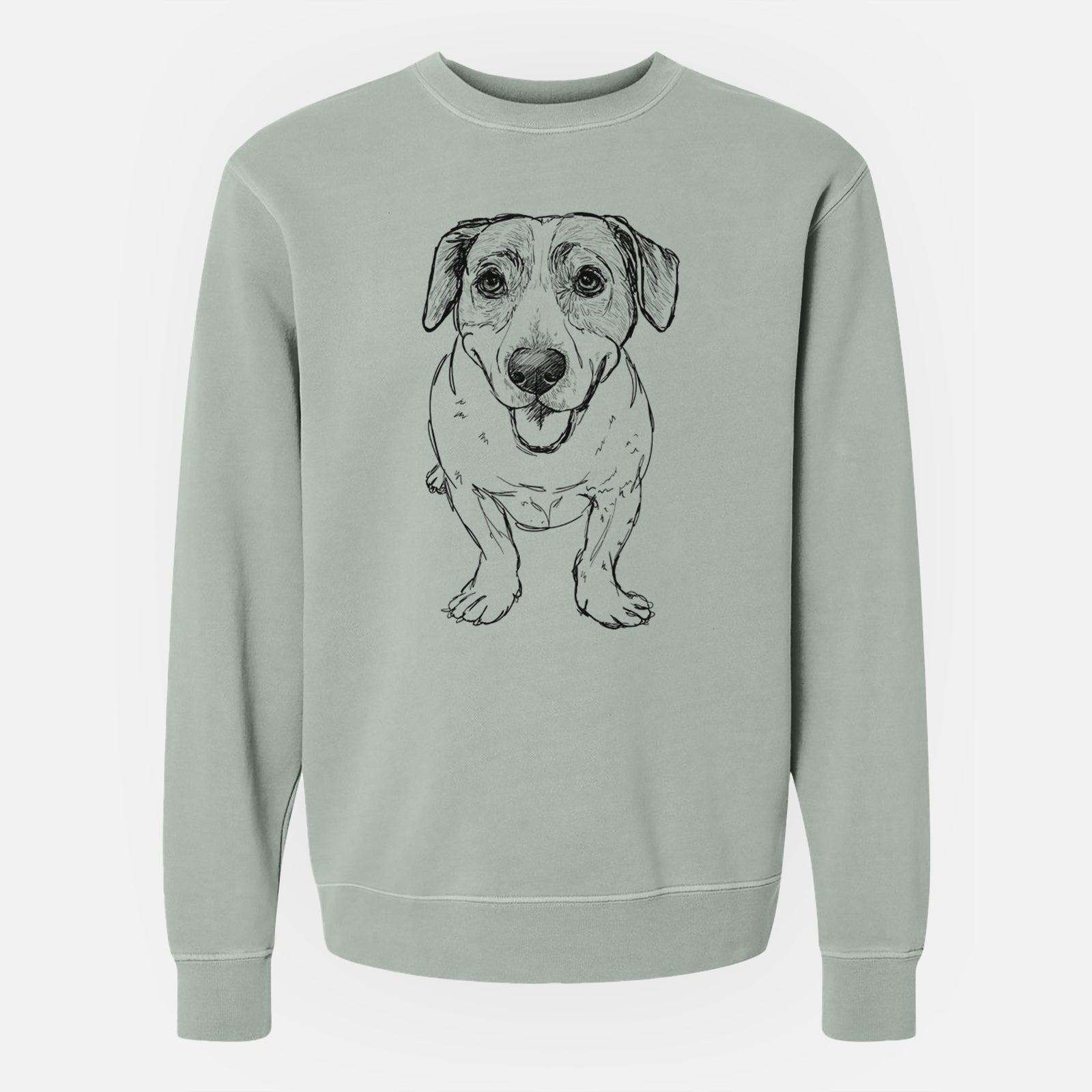 Doodled Sherlock the Mixed Breed - Unisex Pigment Dyed Crew Sweatshirt