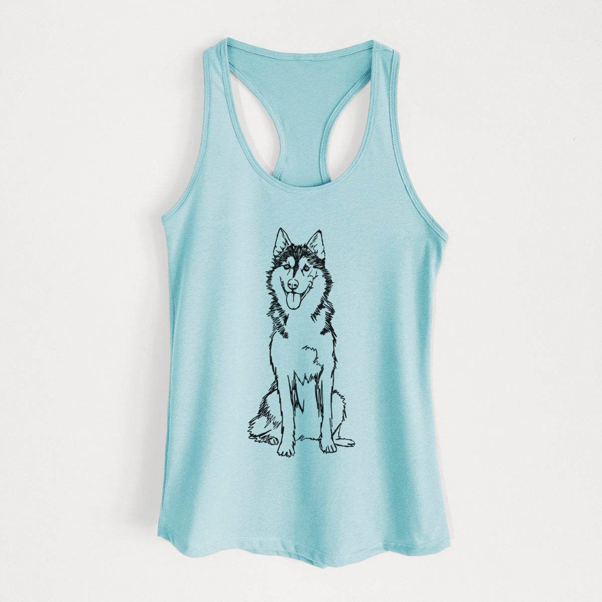 Doodled Siberian Husky - Women&#39;s Racerback Tanktop