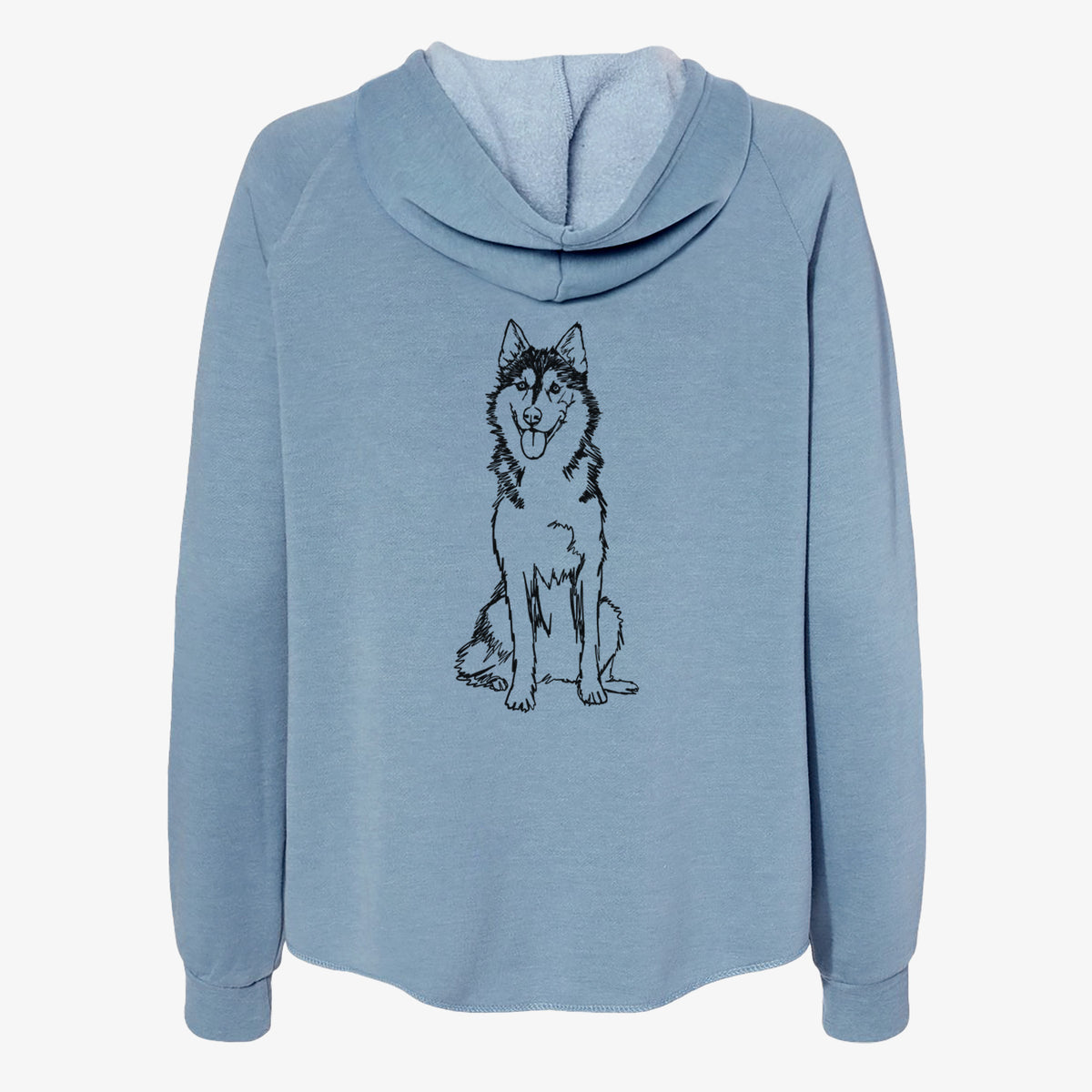 Doodled Siberian Husky - Women's Cali Wave Zip-Up Sweatshirt