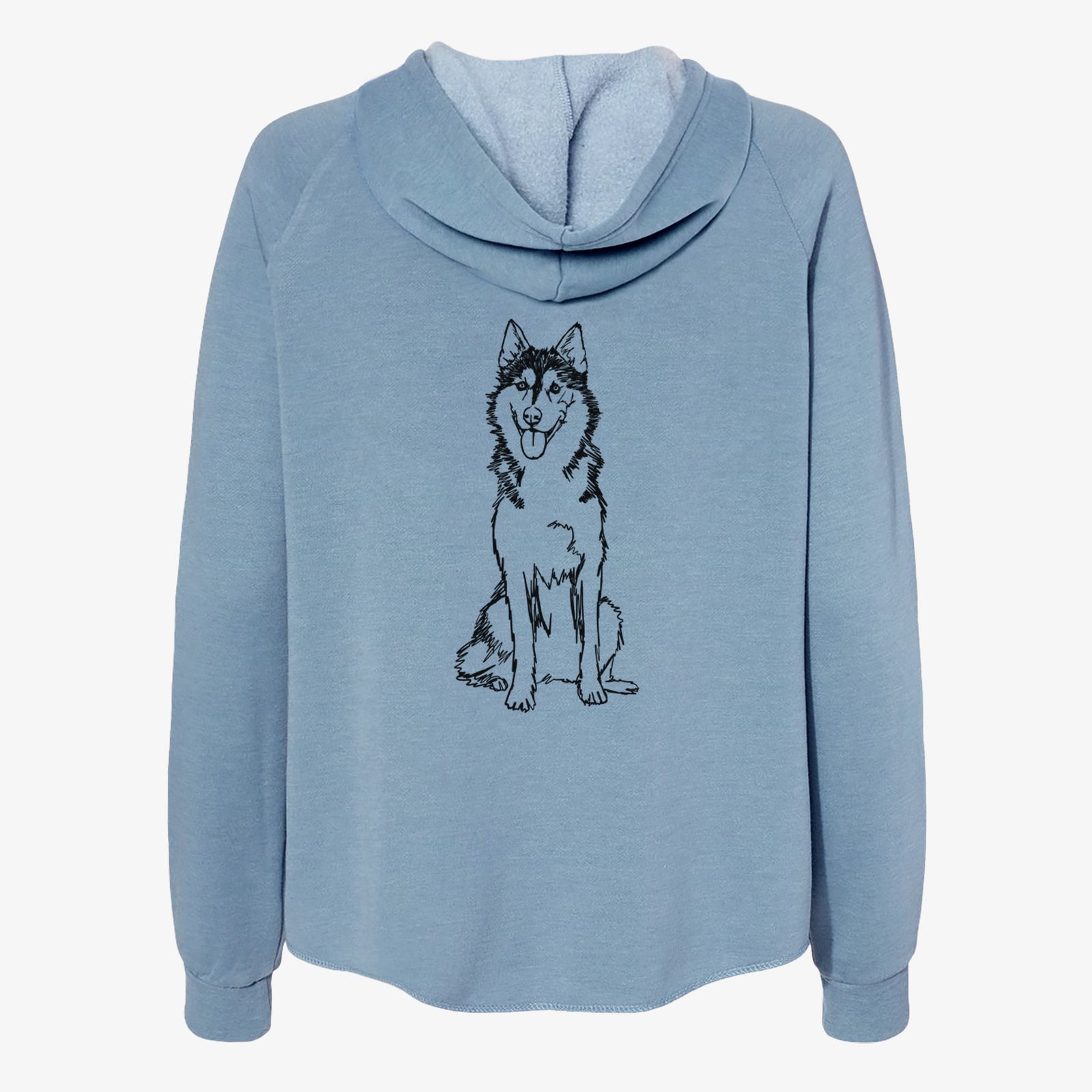 Doodled Siberian Husky - Women's Cali Wave Zip-Up Sweatshirt
