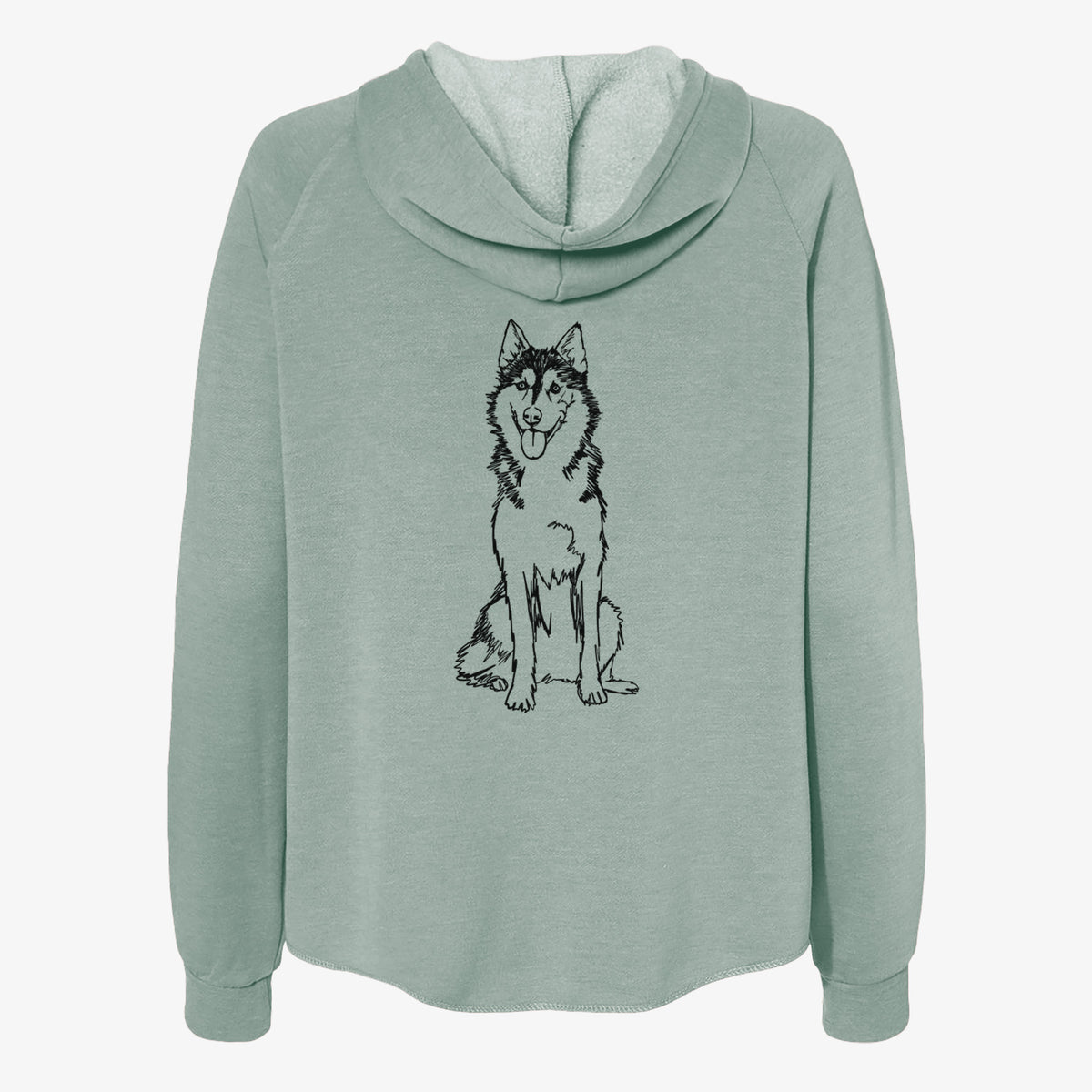 Doodled Siberian Husky - Women's Cali Wave Zip-Up Sweatshirt