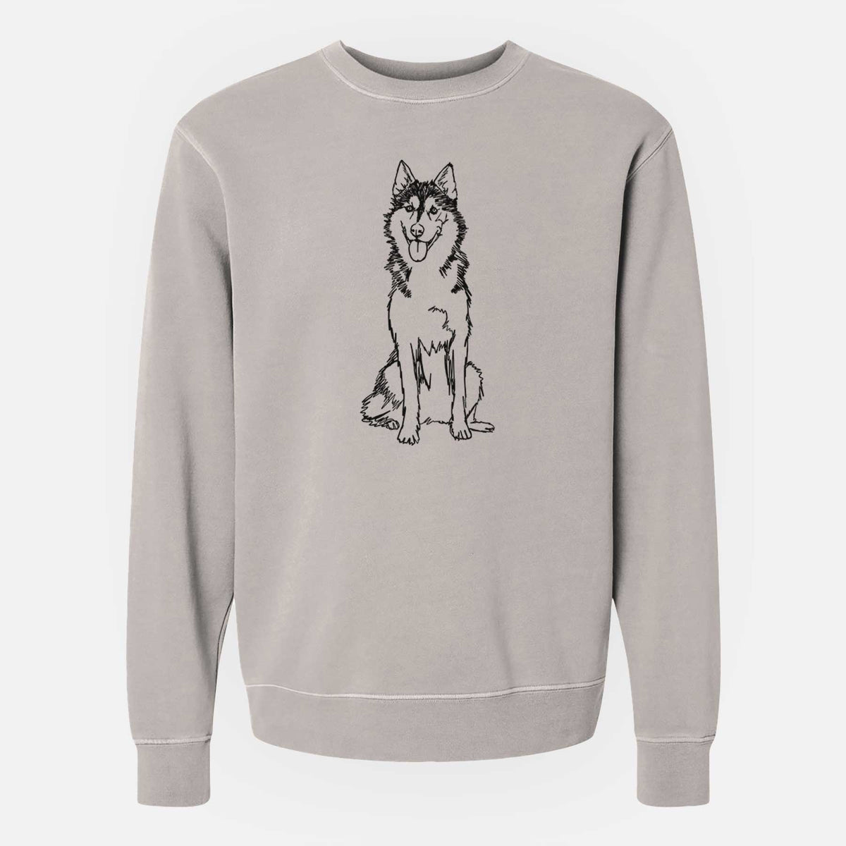 Doodled Siberian Husky the  - Unisex Pigment Dyed Crew Sweatshirt