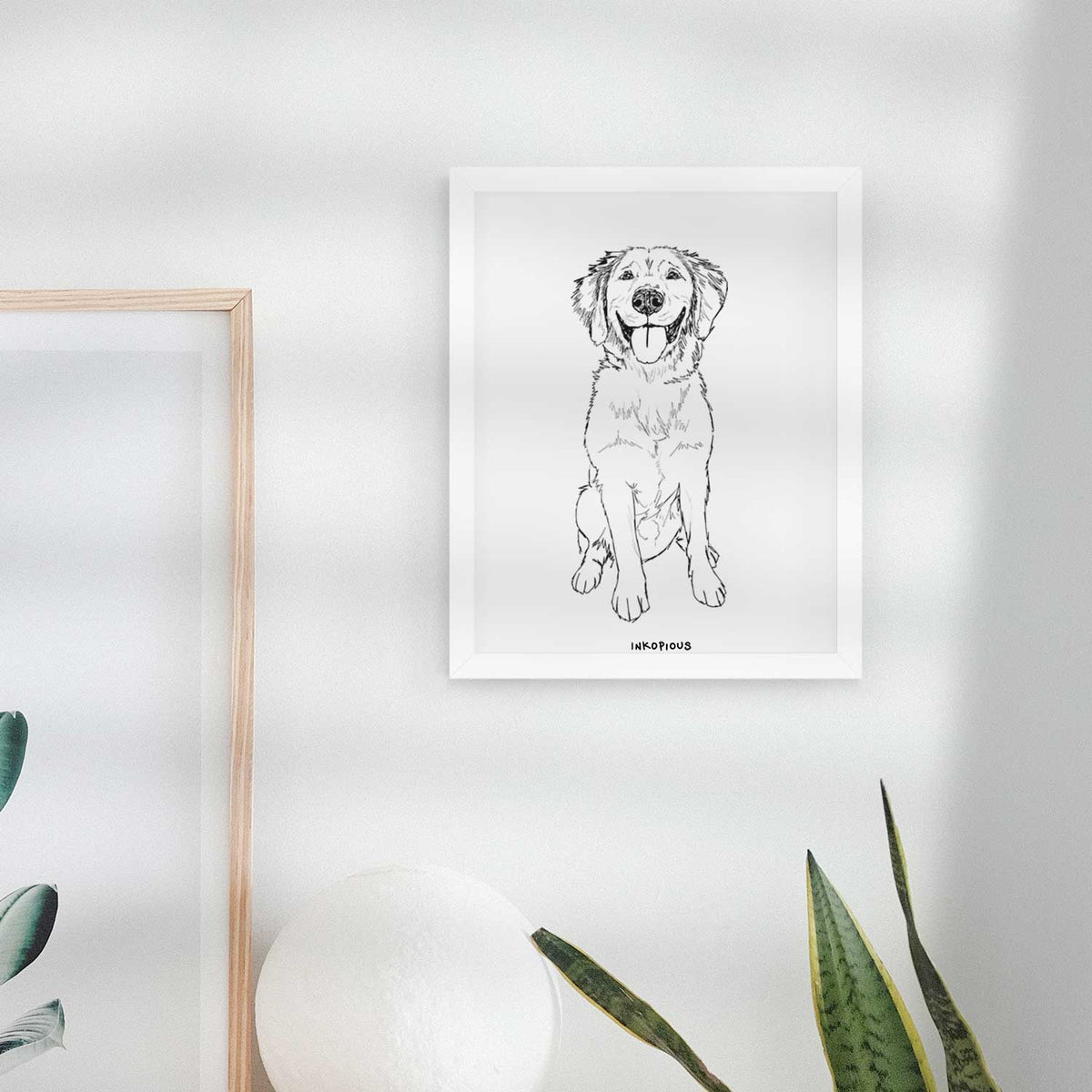 Doodled Simba the Golden Retriever Art Print