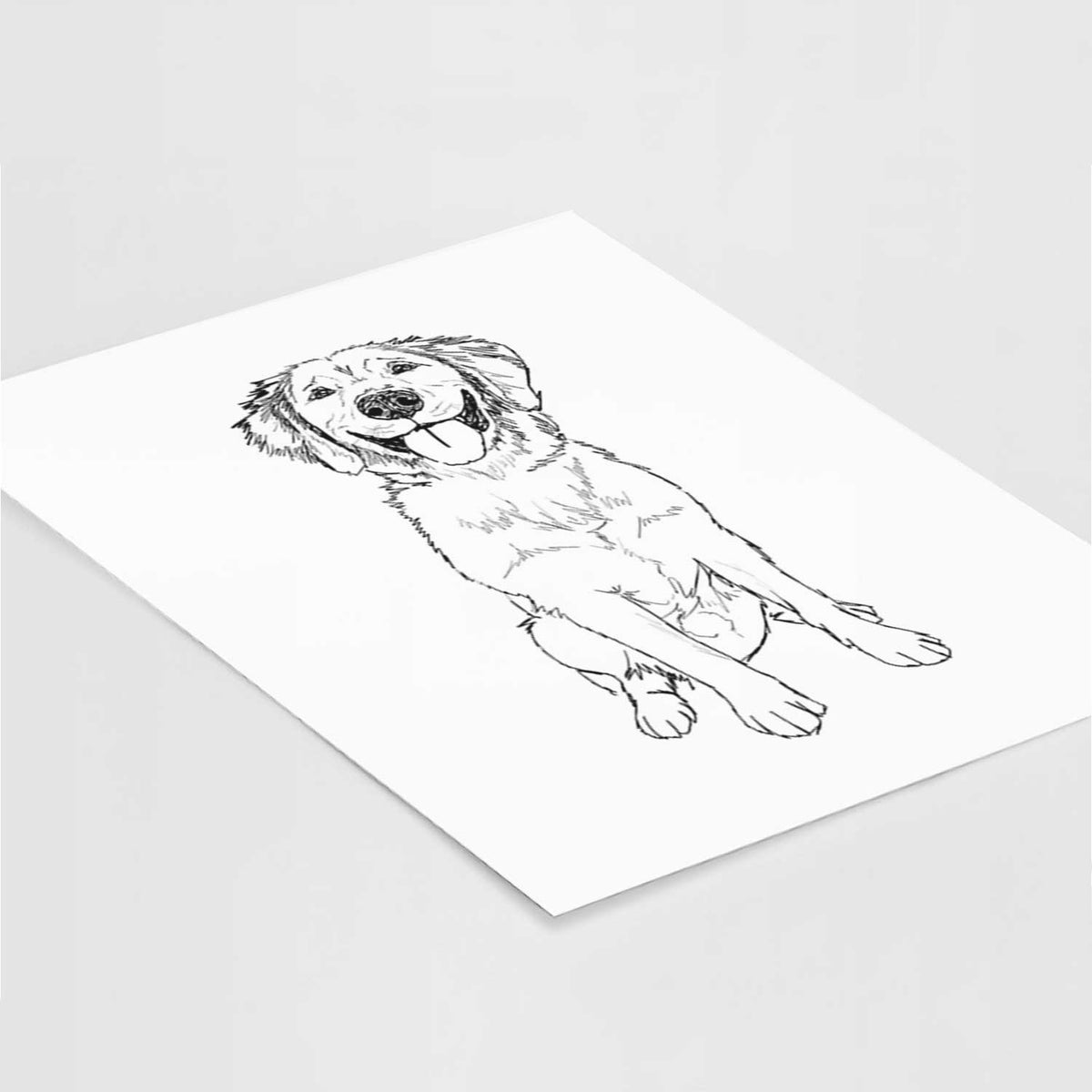 Doodled Simba the Golden Retriever Art Print