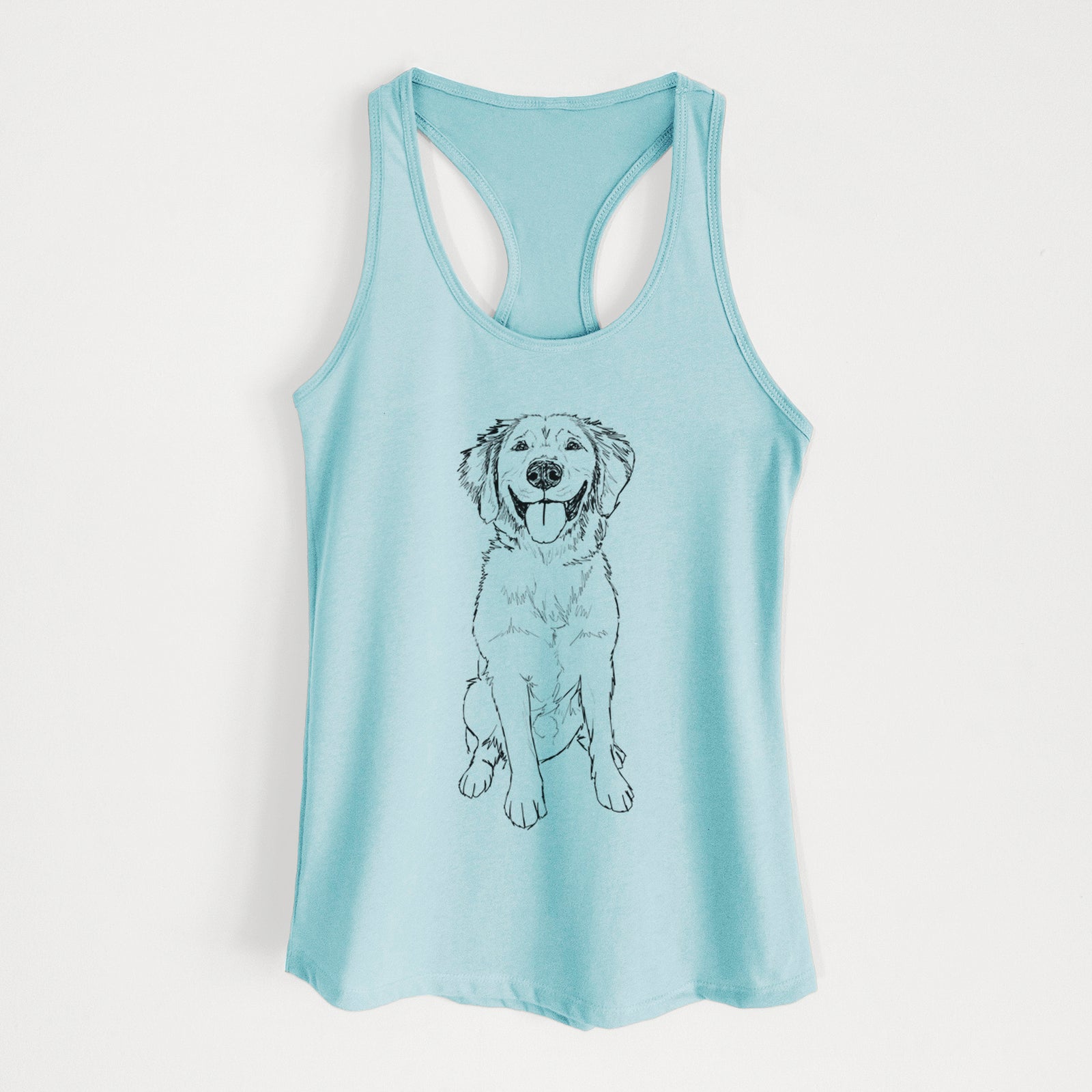 Doodled Simba the Golden Retriever - Women's Racerback Tanktop