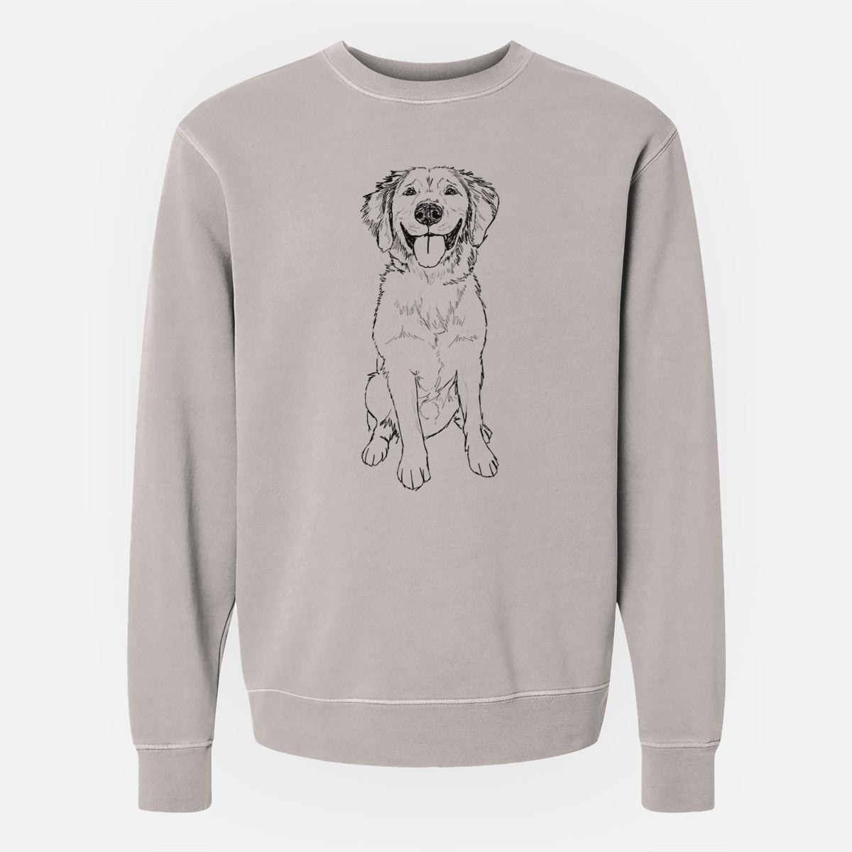 Doodled Simba the Golden Retriever - Unisex Pigment Dyed Crew Sweatshirt