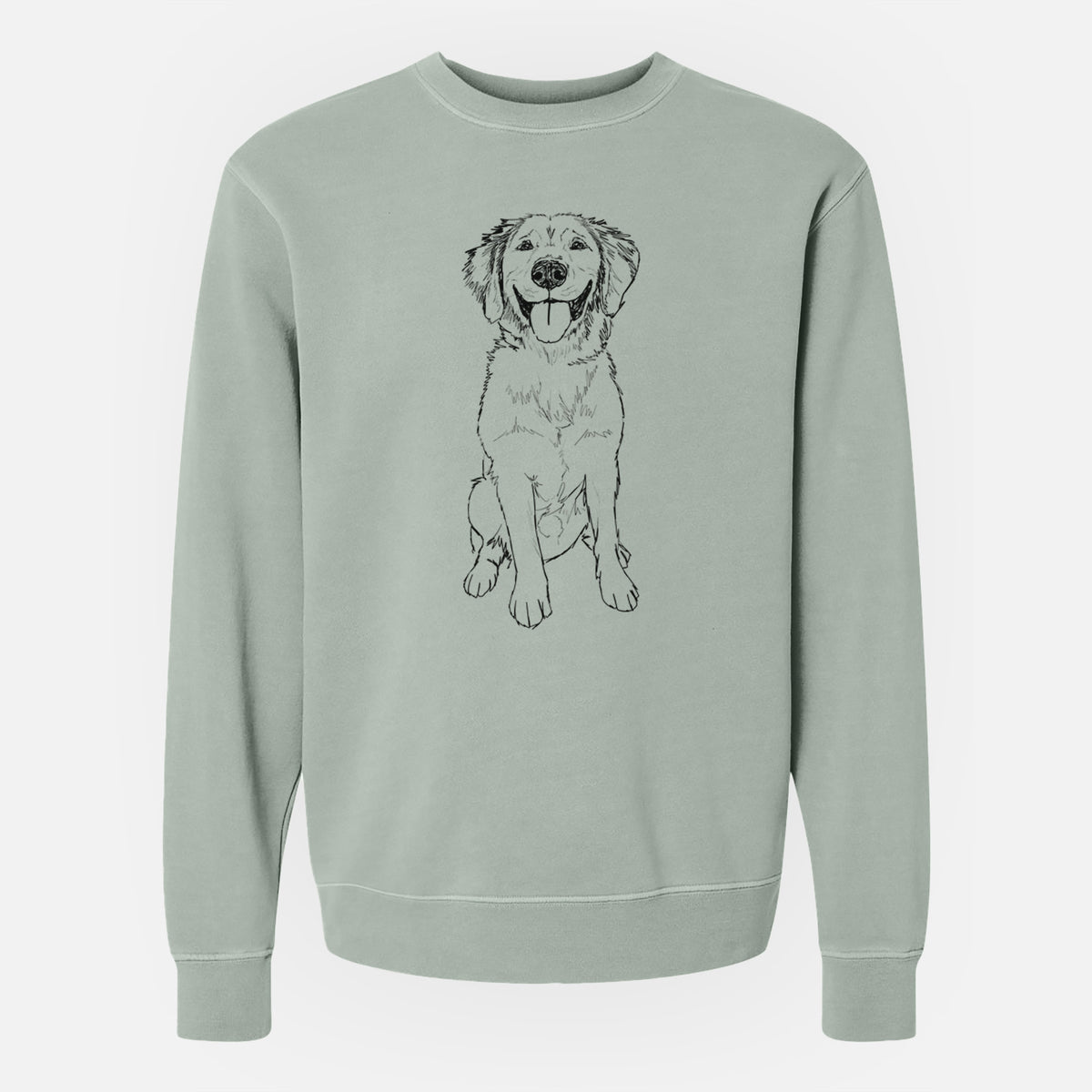 Doodled Simba the Golden Retriever - Unisex Pigment Dyed Crew Sweatshirt