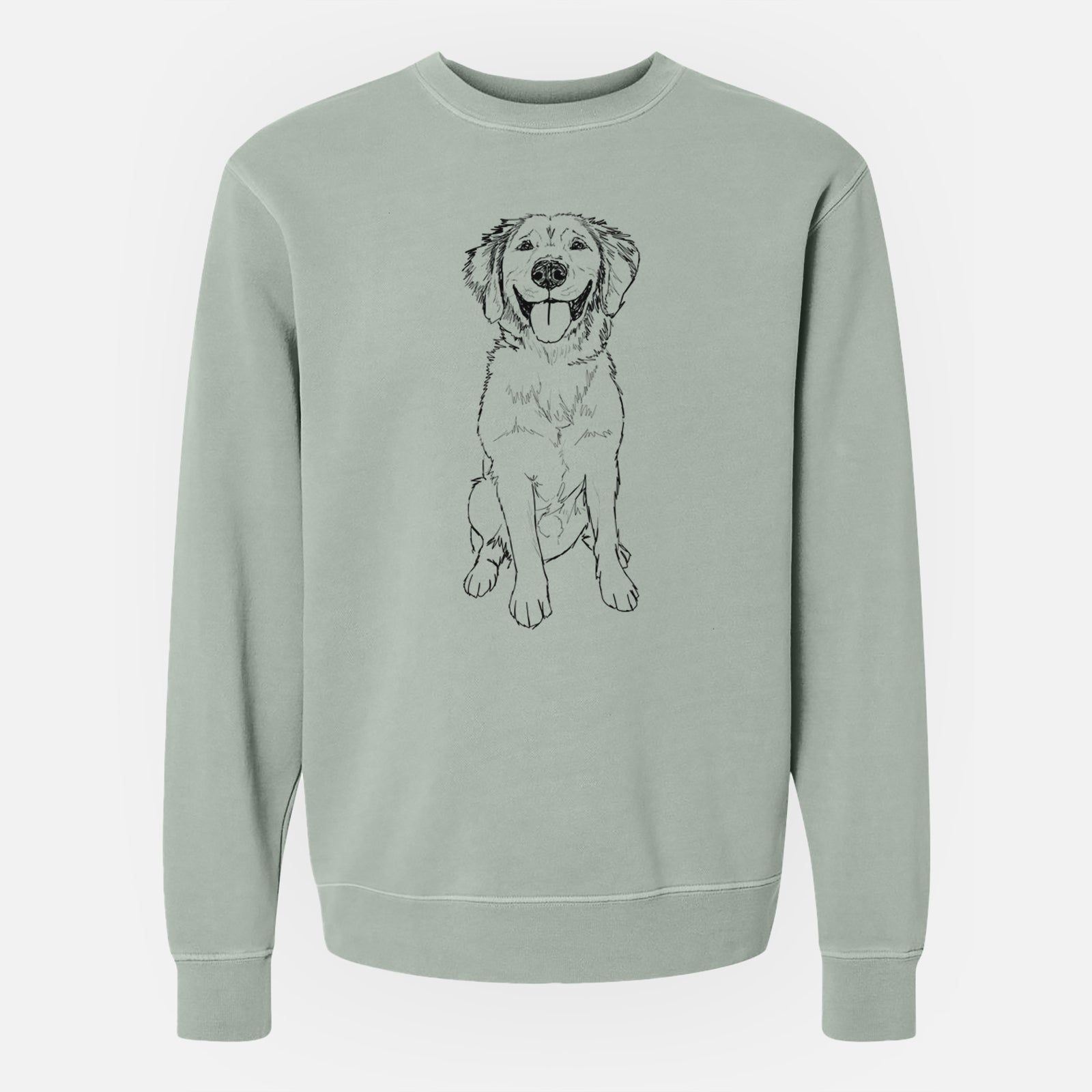 Doodled Simba the Golden Retriever - Unisex Pigment Dyed Crew Sweatshirt