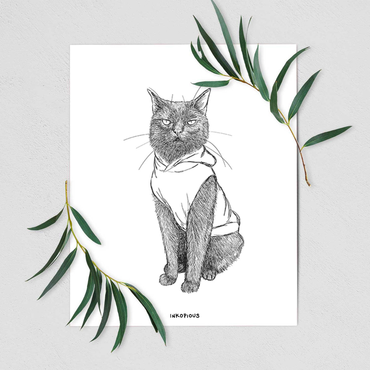 Doodled Simon Yosh the Bombay Cat Art Print