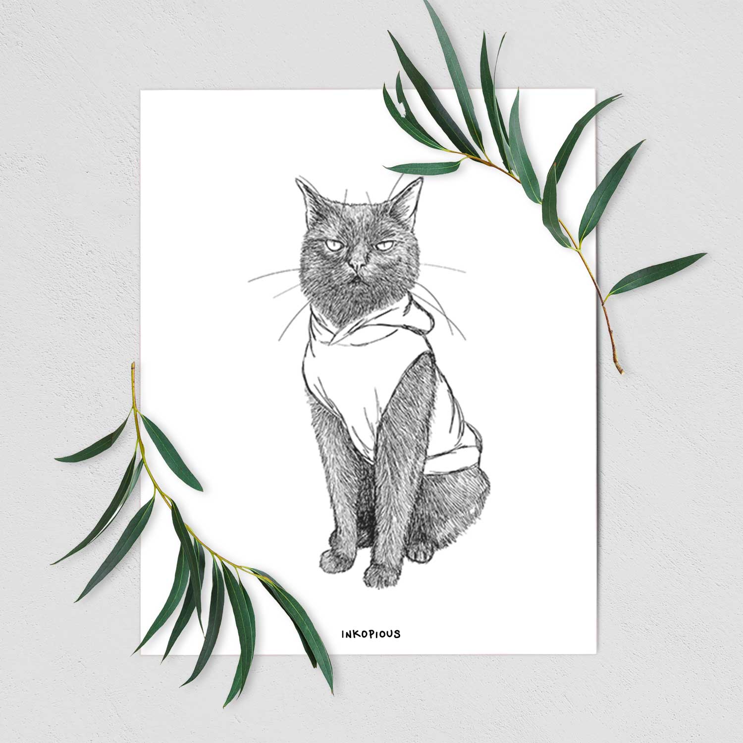 Doodled Simon Yosh the Bombay Cat Art Print