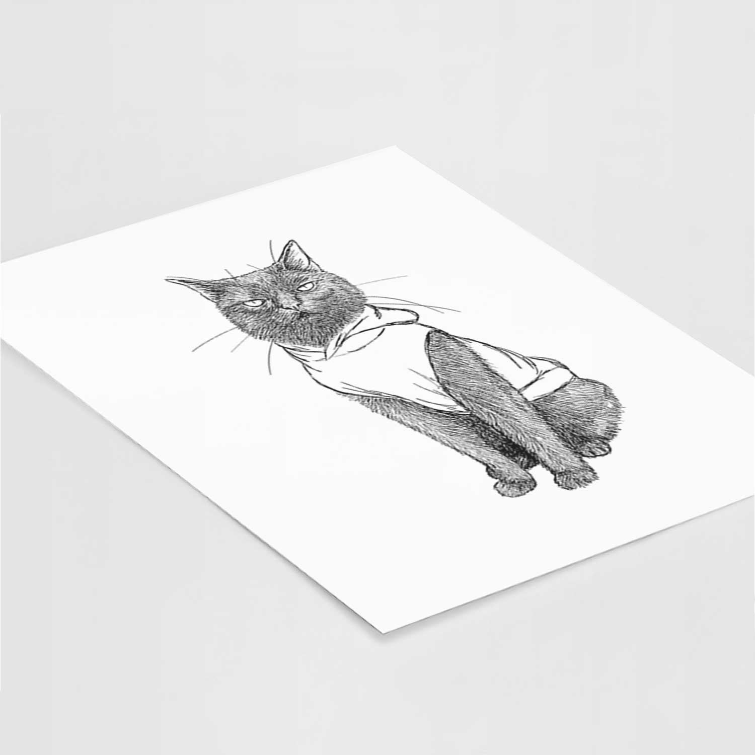 Doodled Simon Yosh the Bombay Cat Art Print