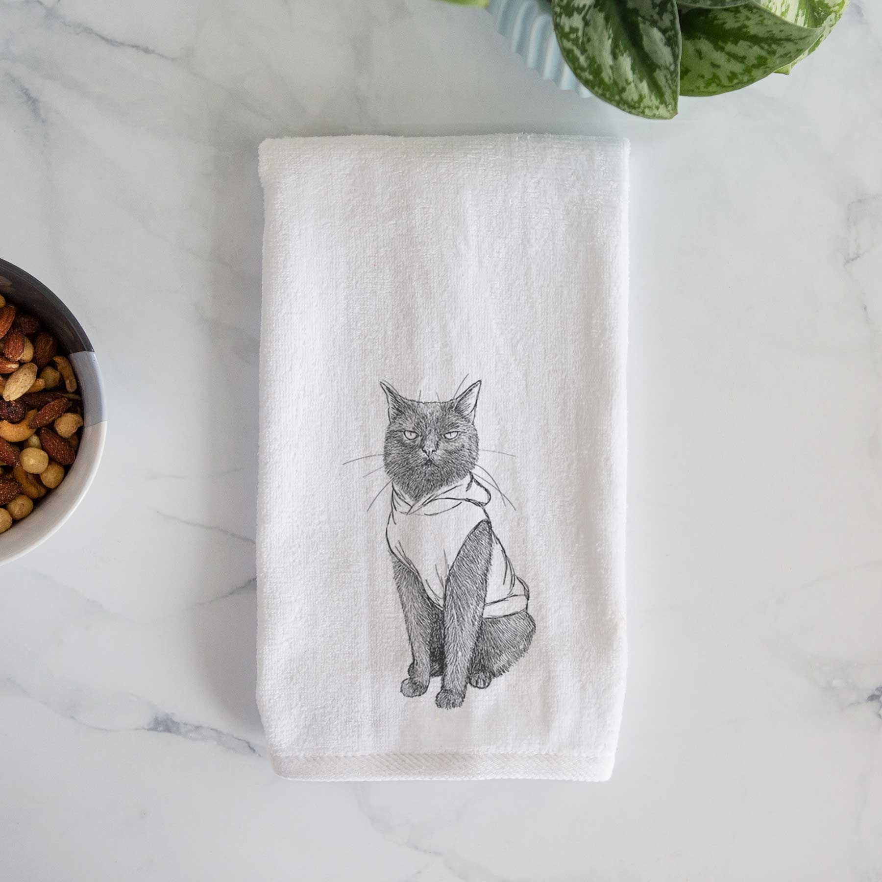 Doodled Simon Yosh the Bombay Cat Decorative Hand Towel