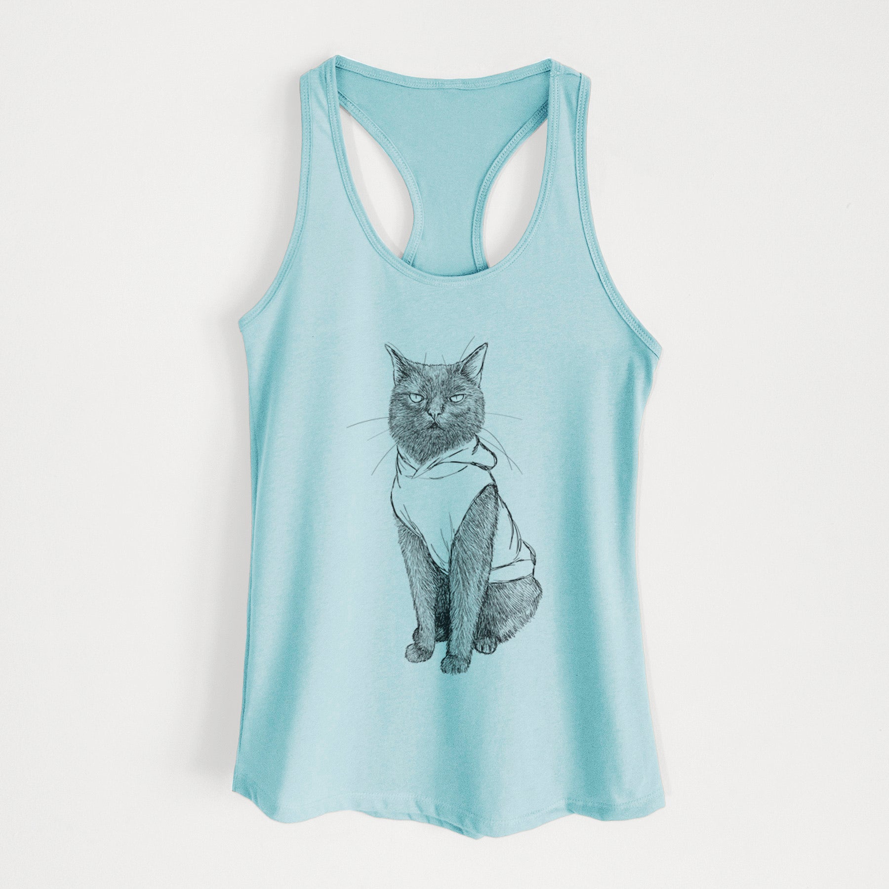 Doodled Simon Yosh the Bombay Cat - Women's Racerback Tanktop