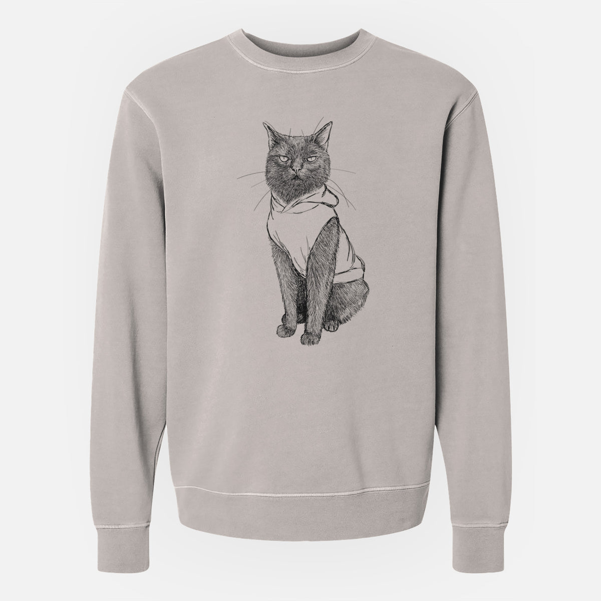 Doodled Simon Yosh the Bombay Cat - Unisex Pigment Dyed Crew Sweatshirt