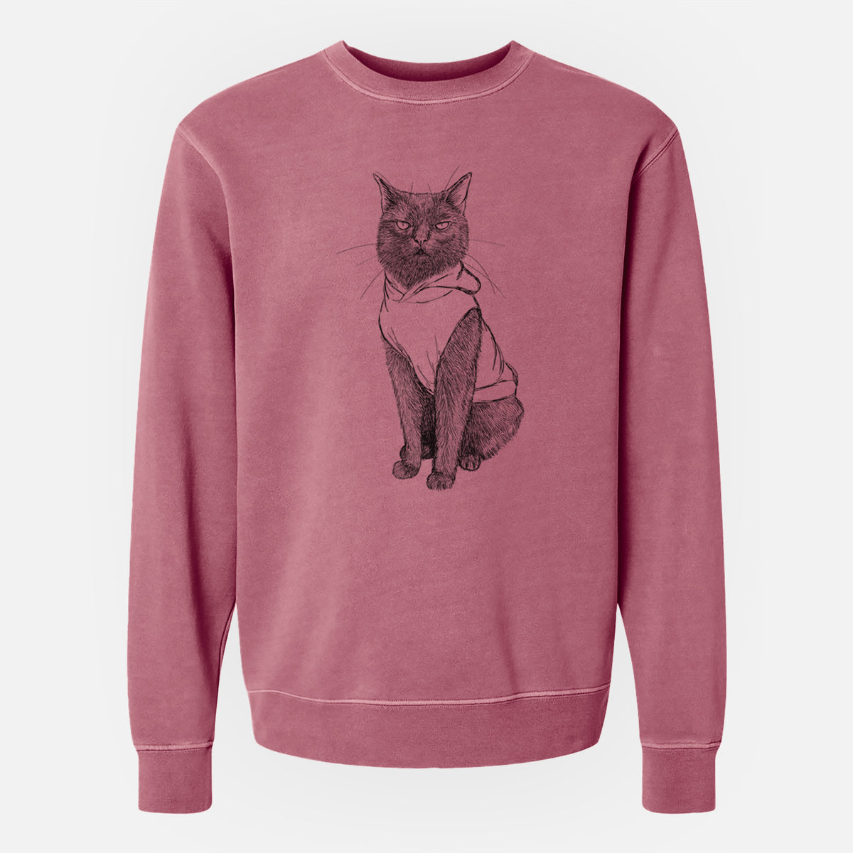 Doodled Simon Yosh the Bombay Cat - Unisex Pigment Dyed Crew Sweatshirt